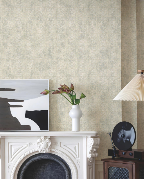 Luxury Industrial Distressed Concrete Plaster Grid Pattern Wallpaper Glue -Adhesive
