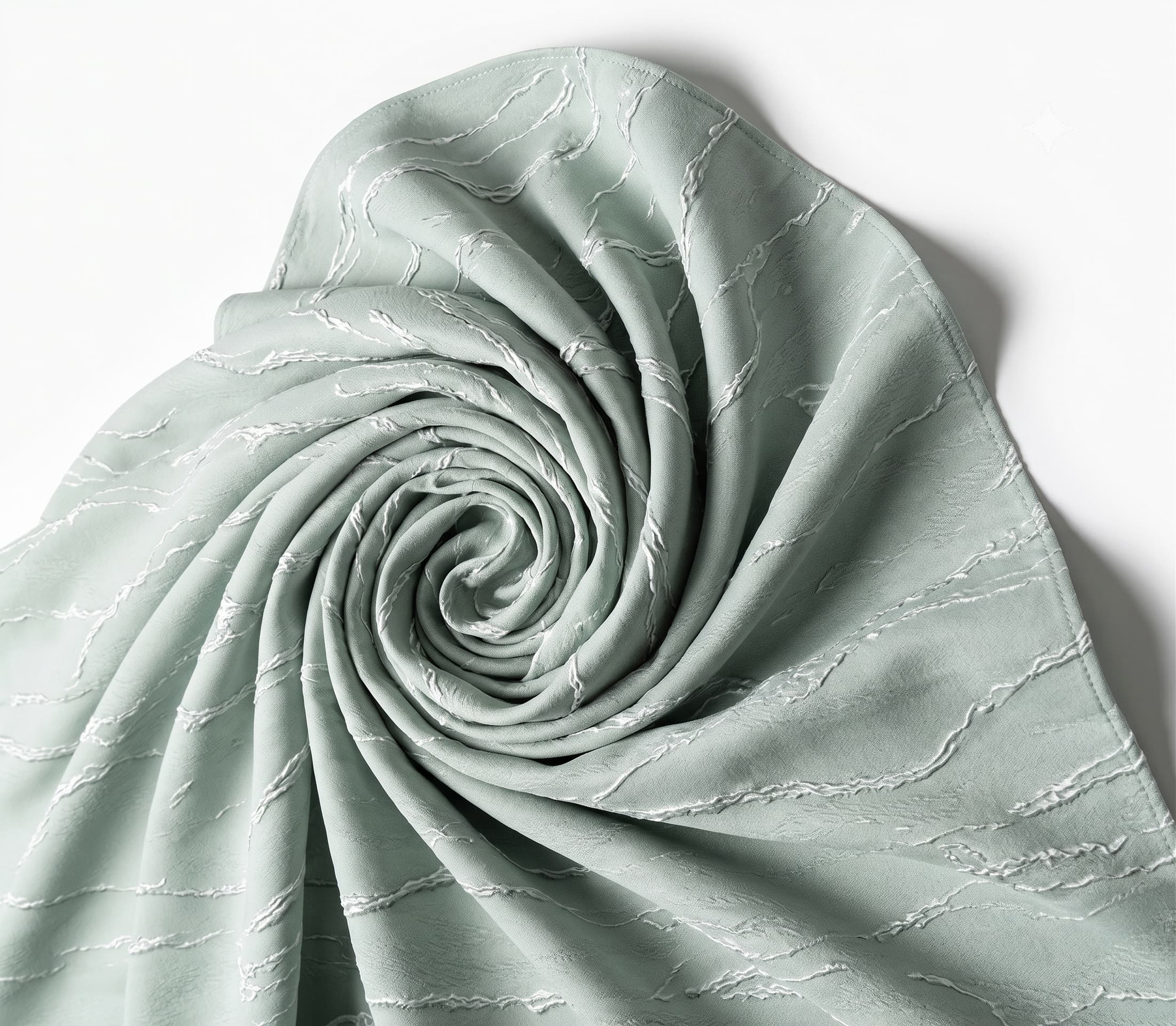 Premium Unstitched Curtain Fabric Material with Luxury Shimmering Silver Vein Marble Textures for Custom Sage Green Window Drapes and Home Living Room Decor