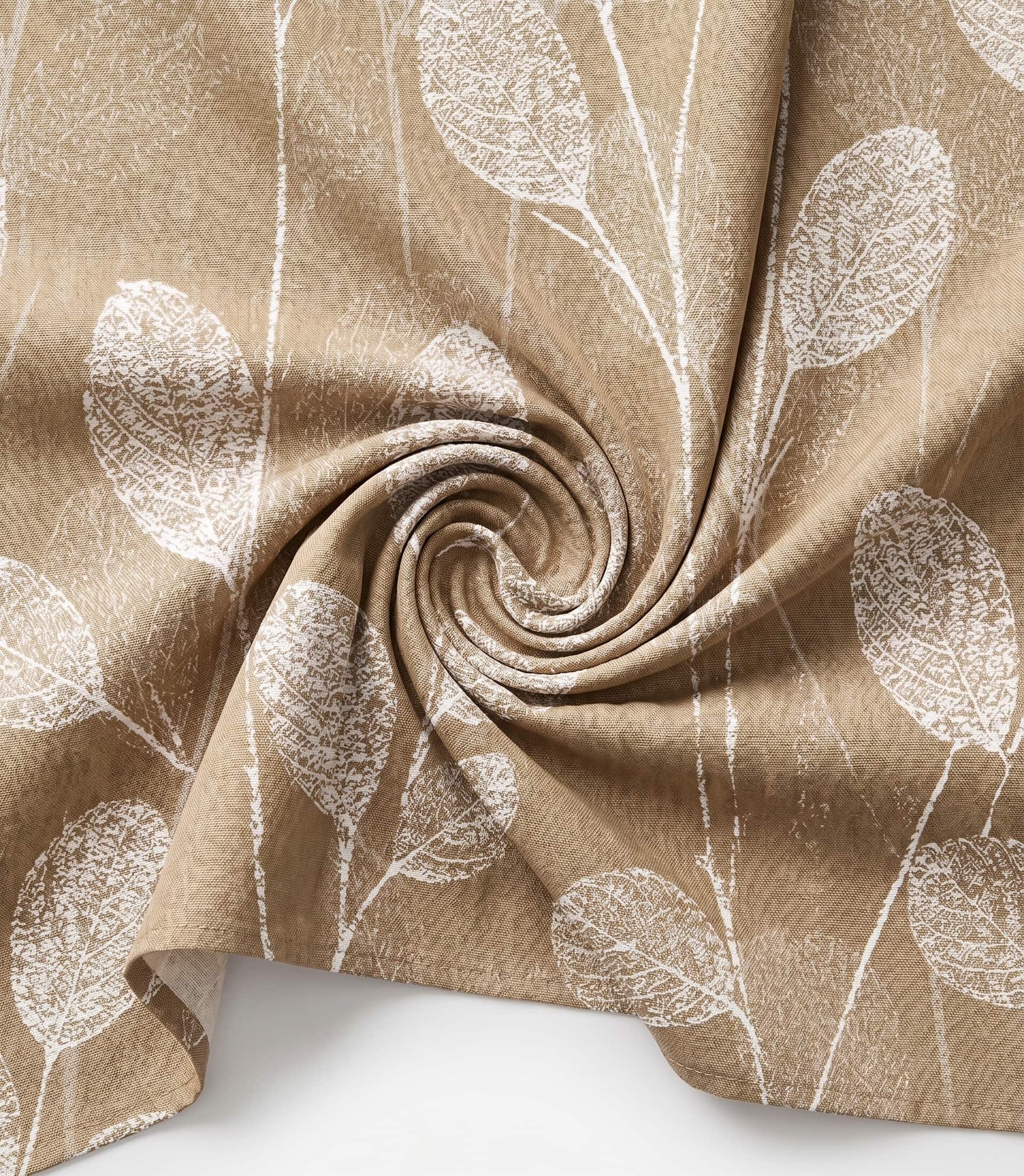 Premium Caramel Autumn Leaf Linen Curtain Fabric – Custom Tailored Window Drapes with Free In-Home Design Consultation and Professional Installation Services