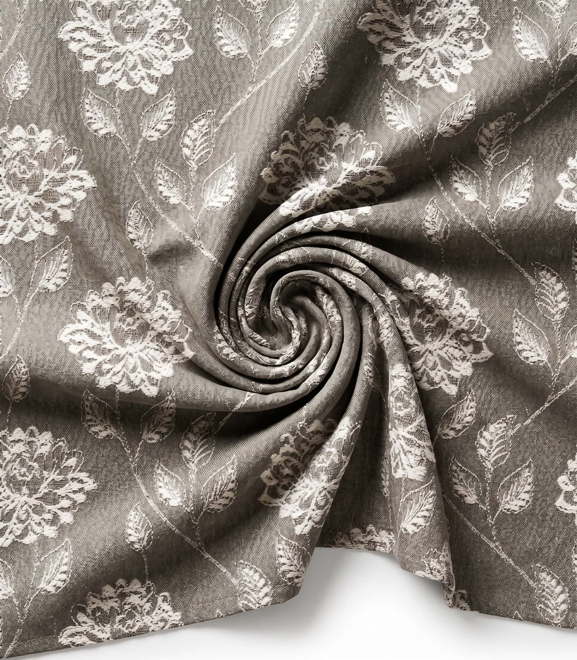 Premium Charcoal Slate Vintage Floral Linen Curtain Fabric – Custom Tailored Luxury Drapes with Free In-Home Design Consultation and Full Professional Installation Services