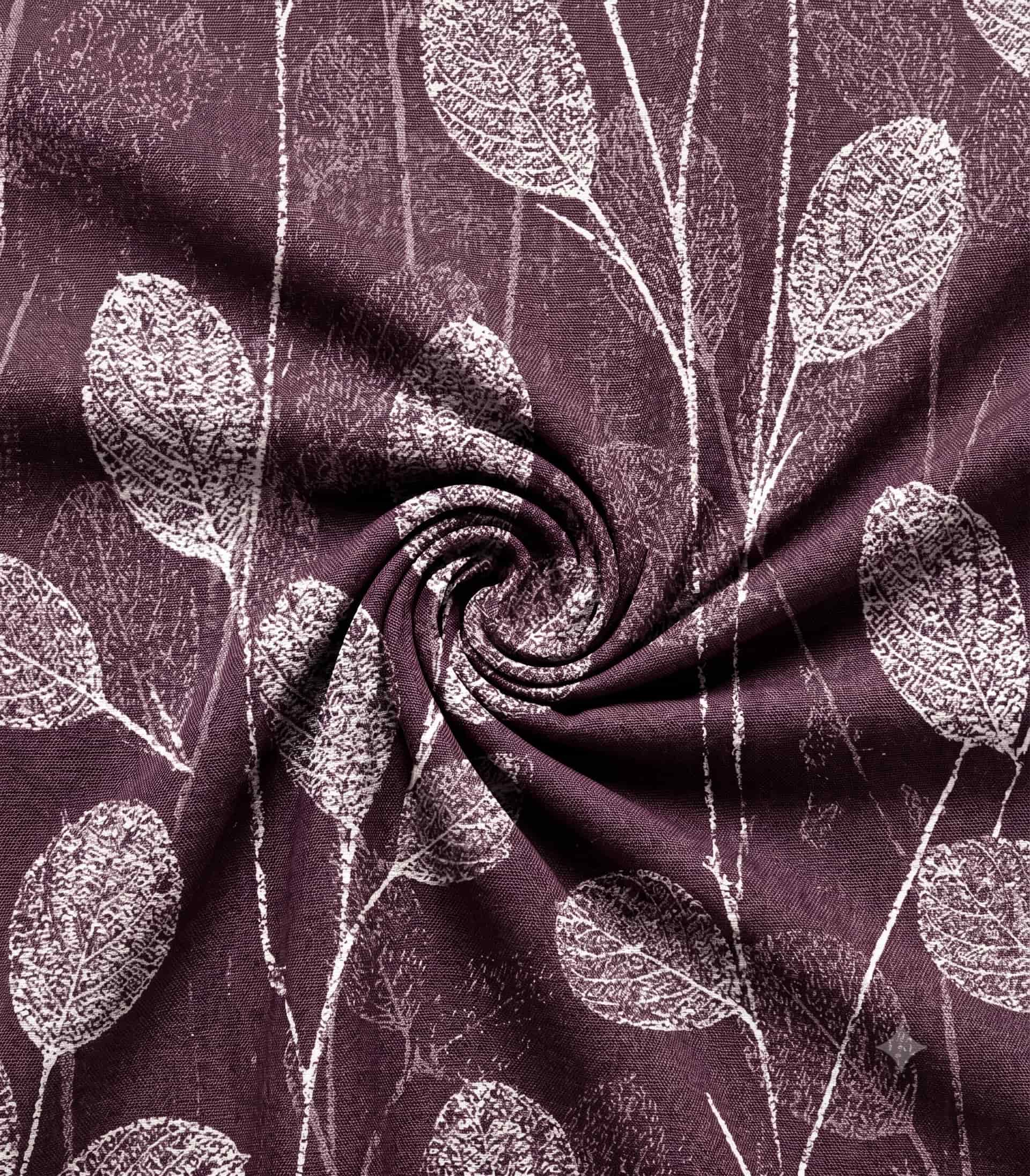 Premium Wine Burgundy Autumn Leaf Linen Curtain Fabric – Custom Tailored Window Drapes with Free In-Home Design Consultation and Professional Installation Services