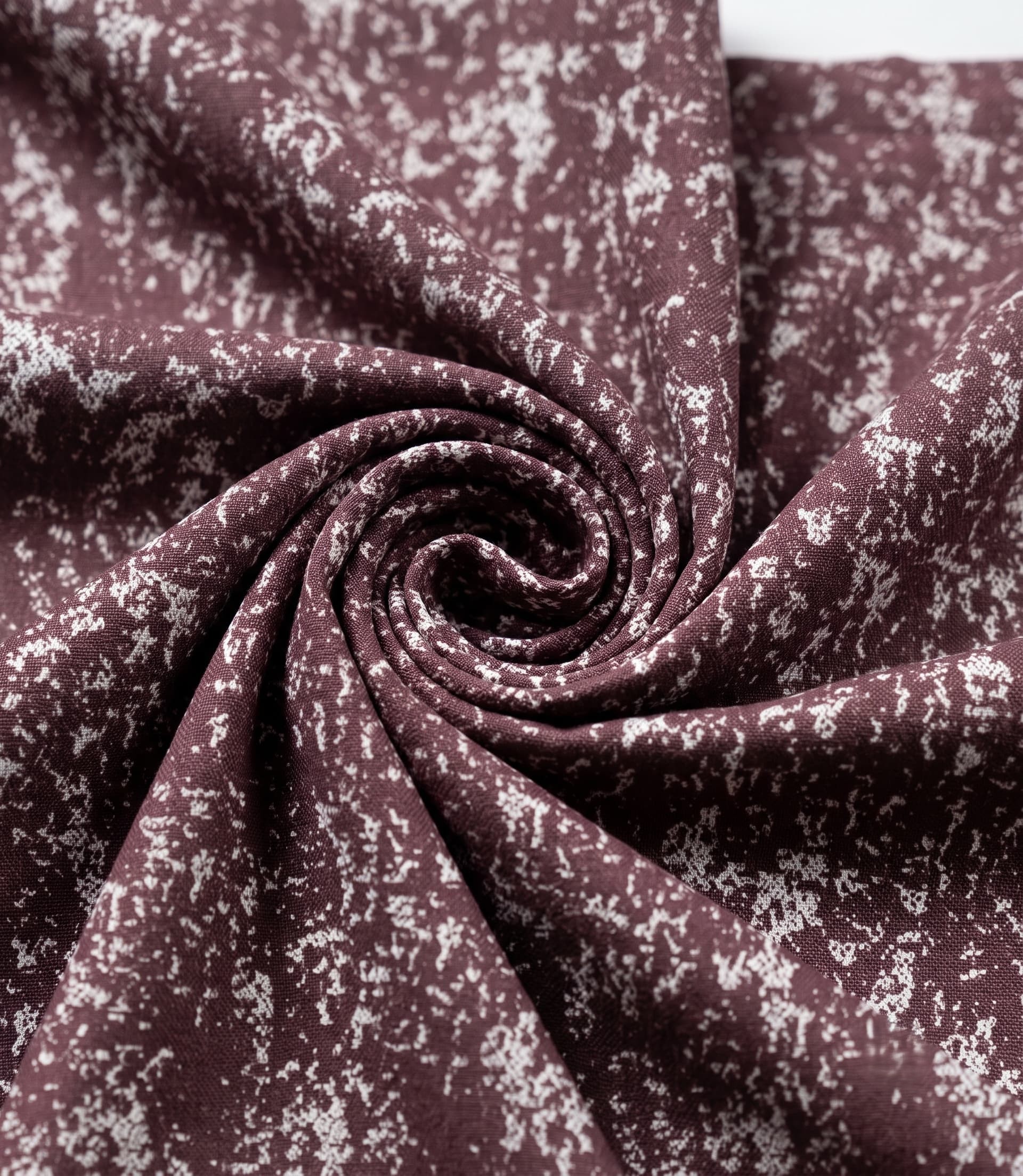 Premium Maroon Speckled Mineral Textured Linen Curtain Fabric – Custom Tailored Window Drapes with Free In-Home Design Consultation and Full Installation Services