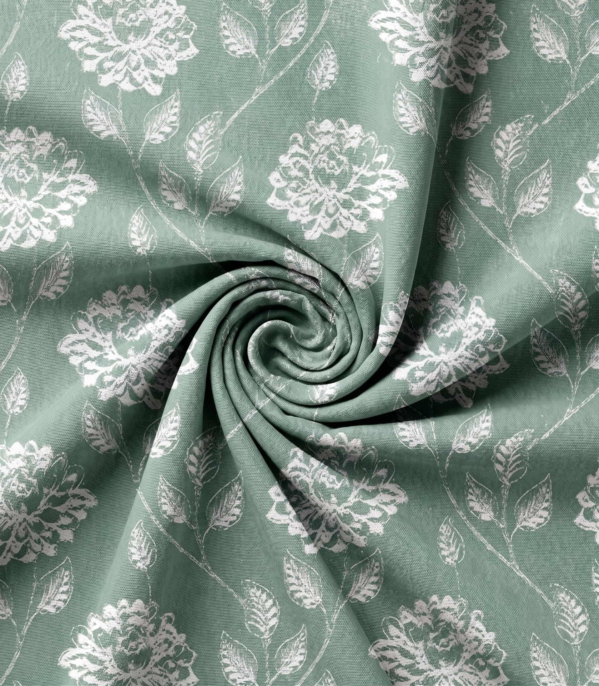 Premium Sage Green Vintage Floral Linen Curtain Fabric – Custom Tailored Luxury Drapes with Free In-Home Design Consultation and Full Professional Installation Services