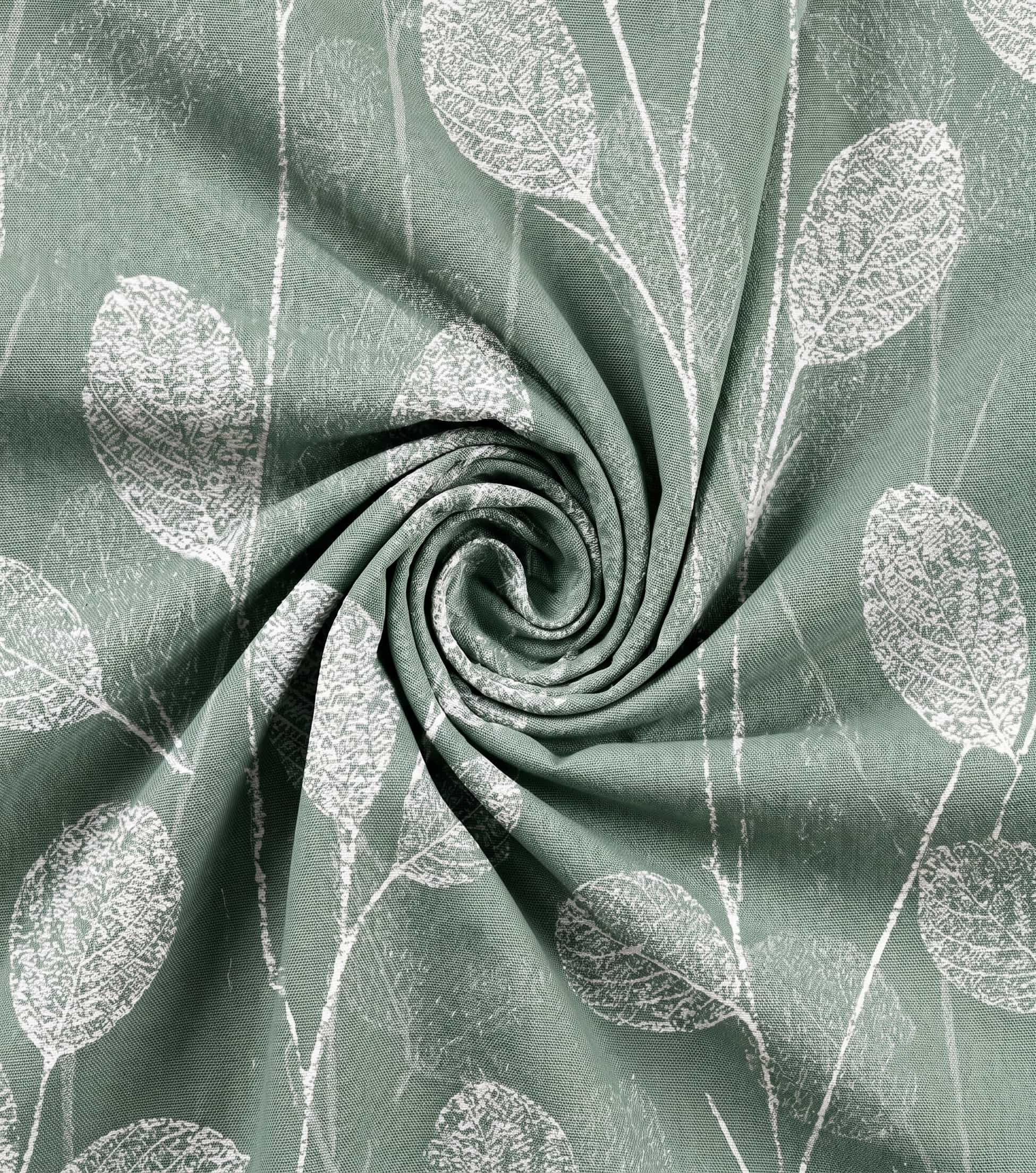 Premium Sage Green Autumn Leaf Linen Curtain Fabric – Custom Tailored Window Drapes with Free In-Home Design Consultation and Professional Installation Services