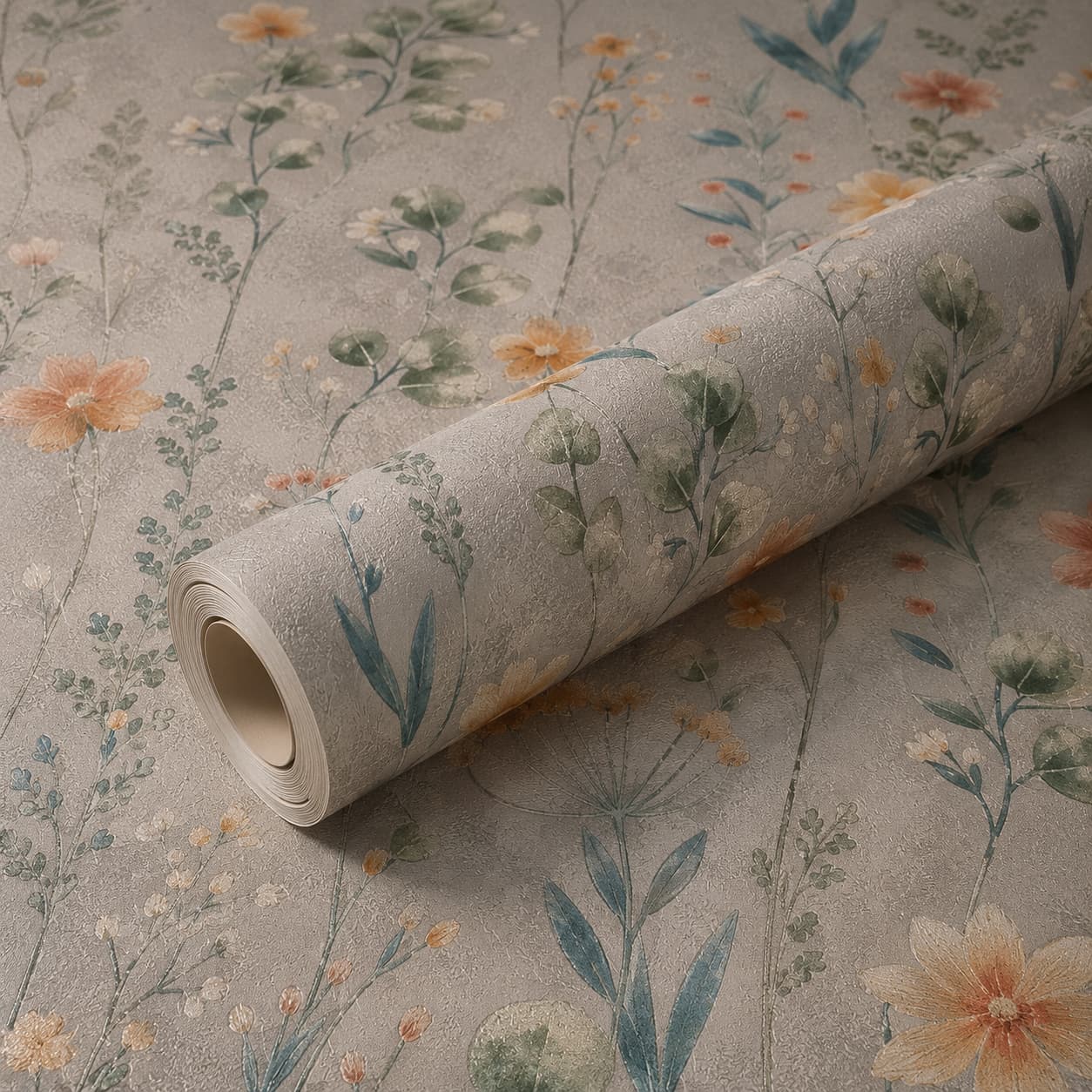 Luxury Pastel Floral Botanical Wallpaper Roll | Premium Embossed Nature-Inspired Wall Covering for Living Room, Bedroom, Nursery, Office & Modern Interior Décor