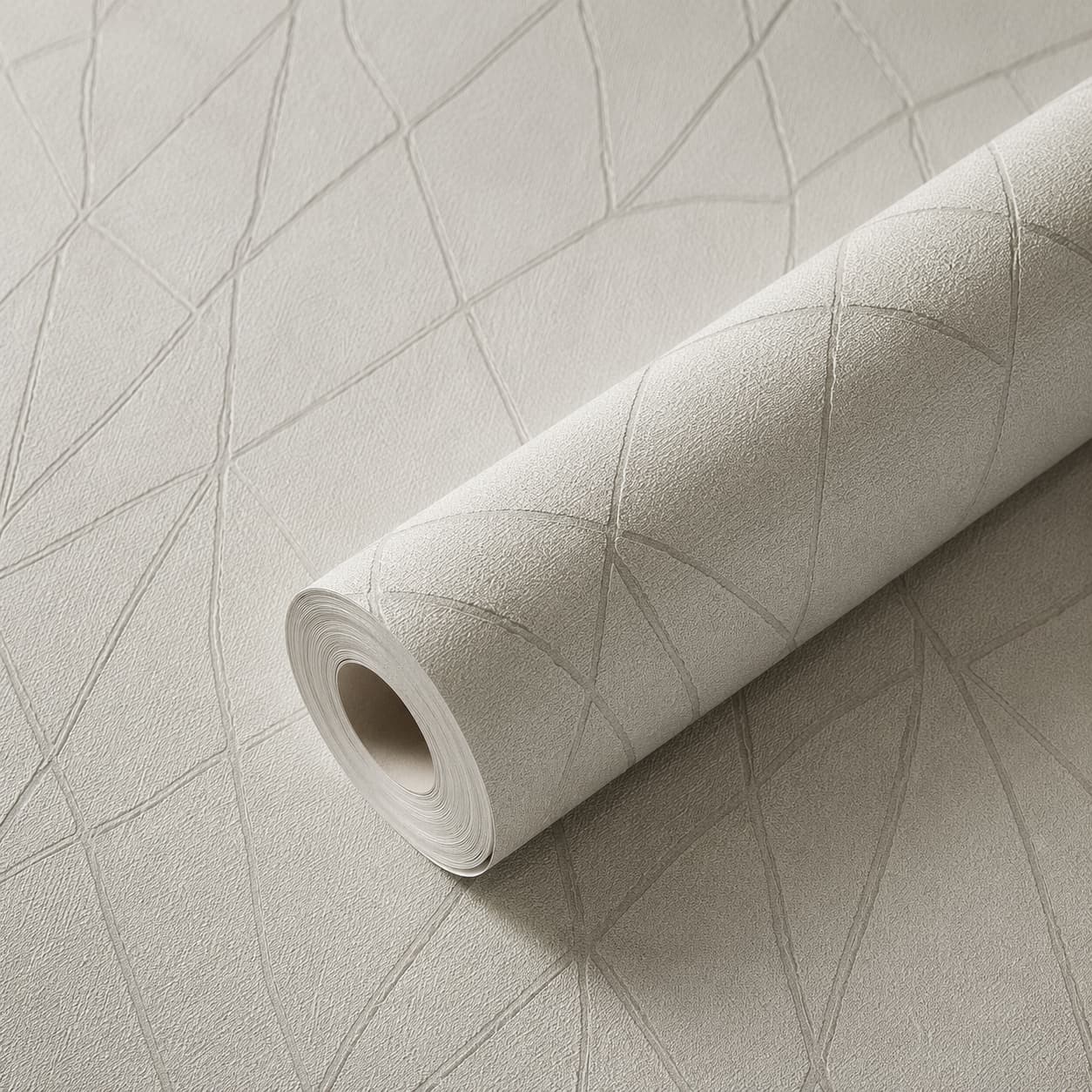 Luxury Abstract Geometric Textured Wallpaper – Premium Light Grey Embossed Modern Designer Wall Covering for Living Room, Bedroom, Office & Luxury Interior Décor