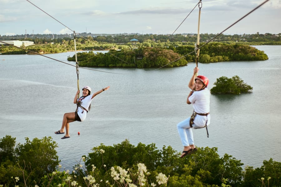 Zip line through the jungle canopy