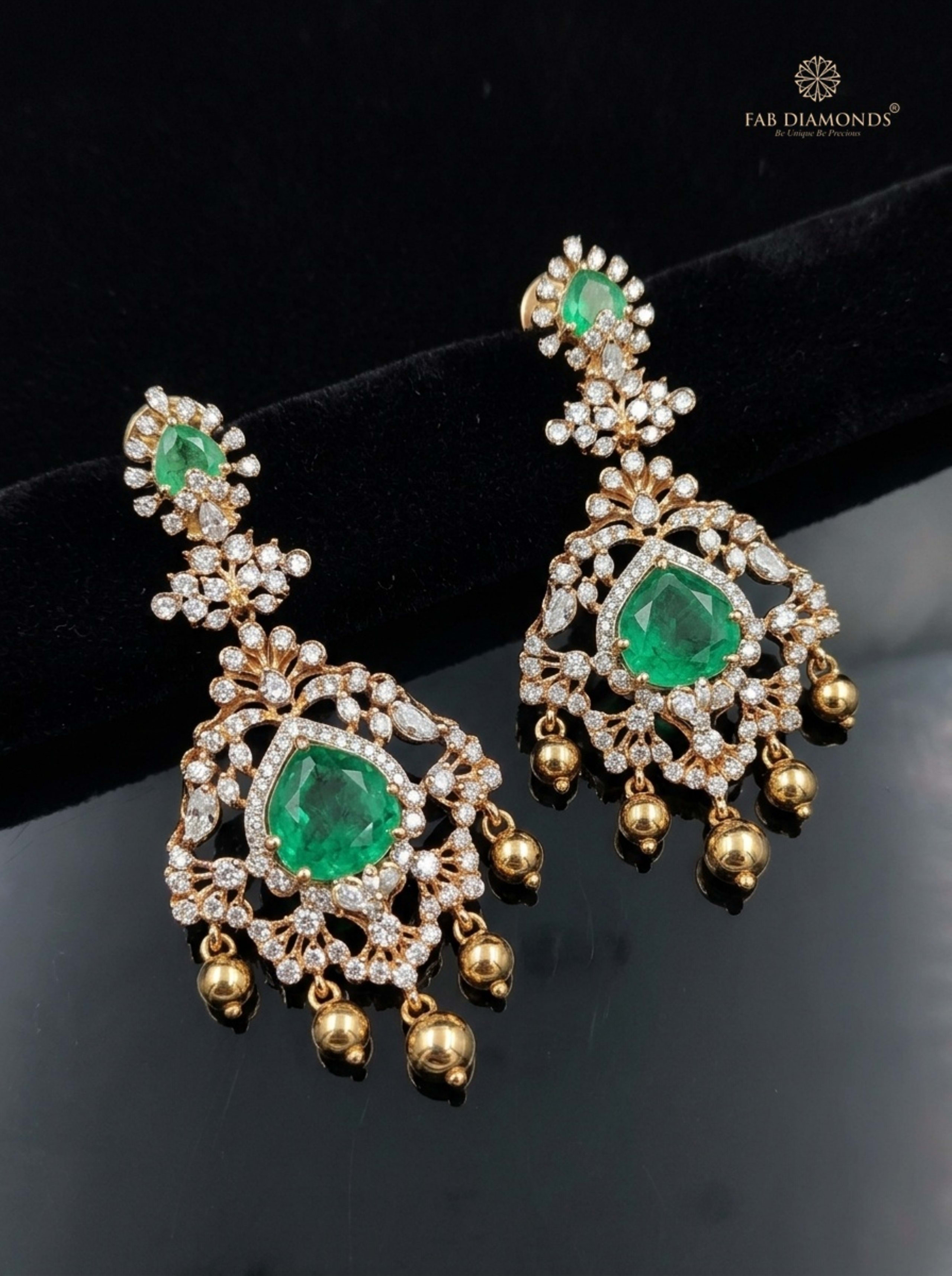 All-Diamond Three-Tier Foliate Lace Chandelier Earrings on rustic dark timber