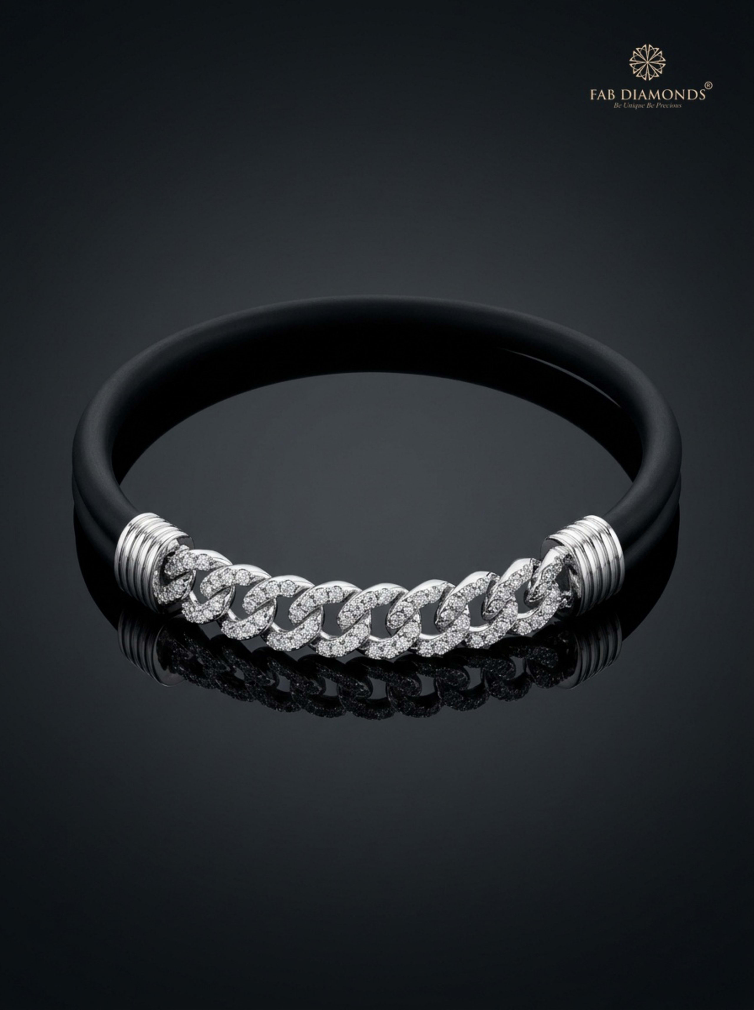 Karan Masterwork Diamond Tennis Track Bracelet on atelier display