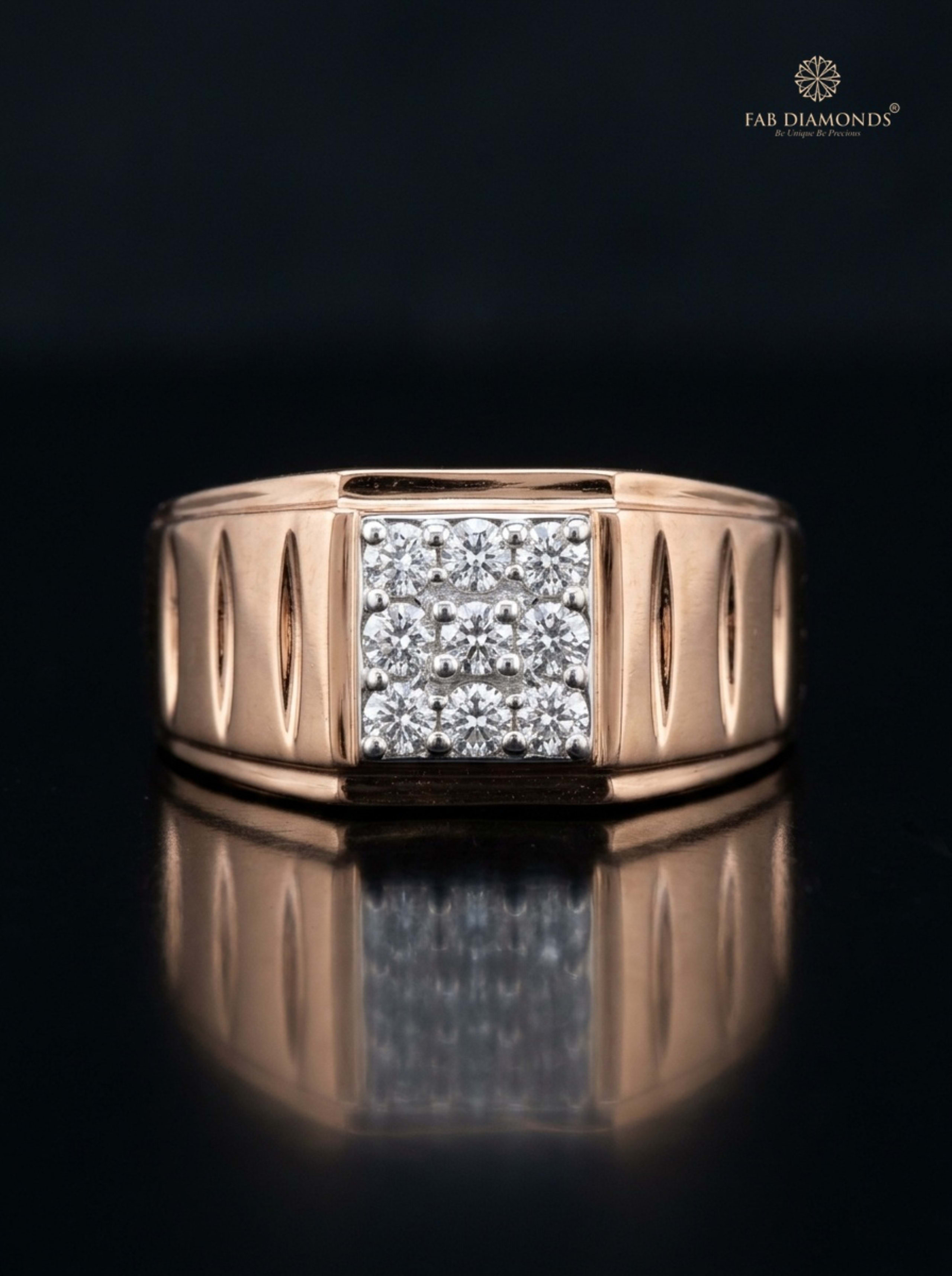 Reyansh Channeled Matrix Men’s Ring on dark backdrop