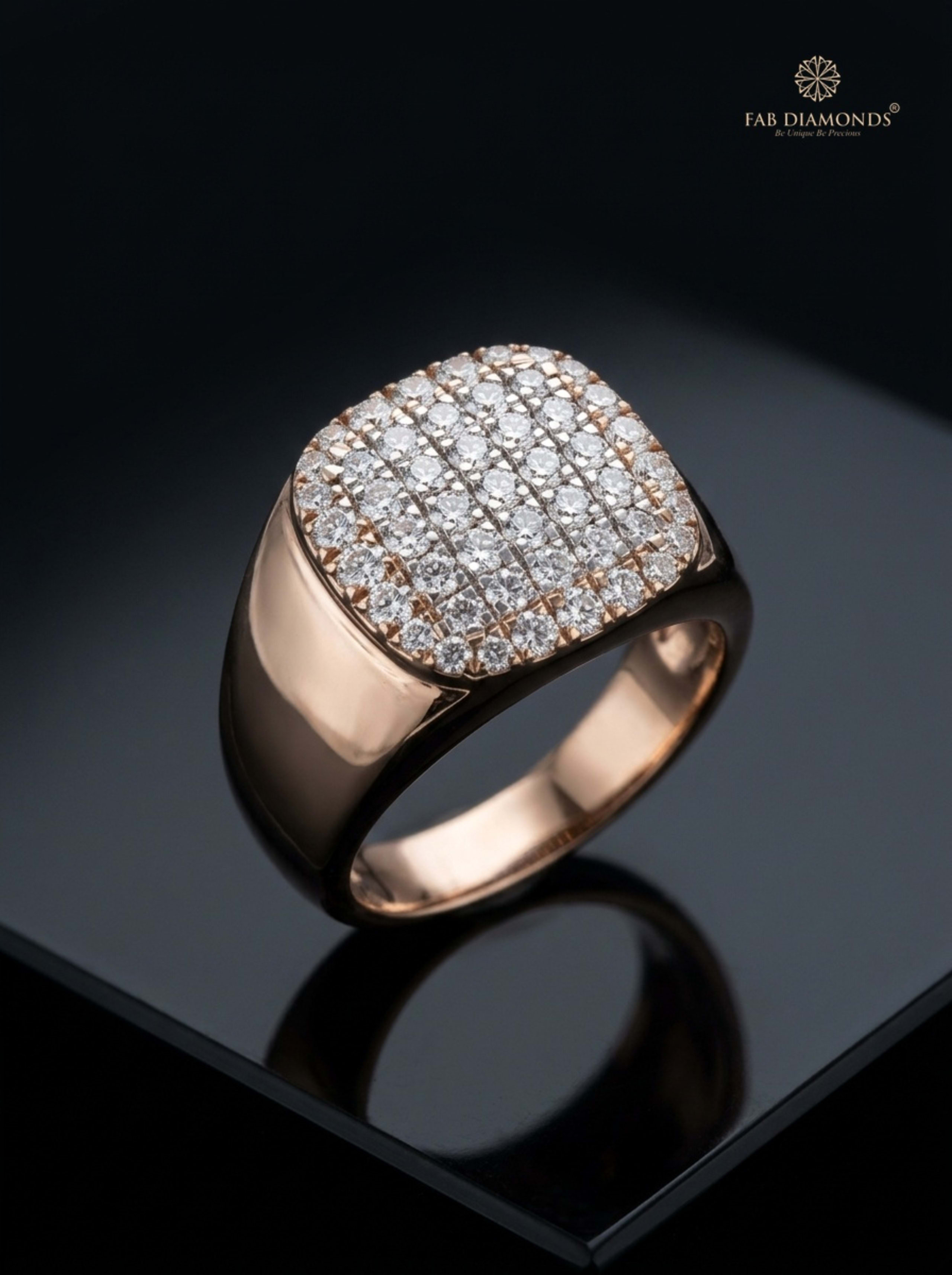 Veer Grand Pavé Dome Men’s Ring on velvet display