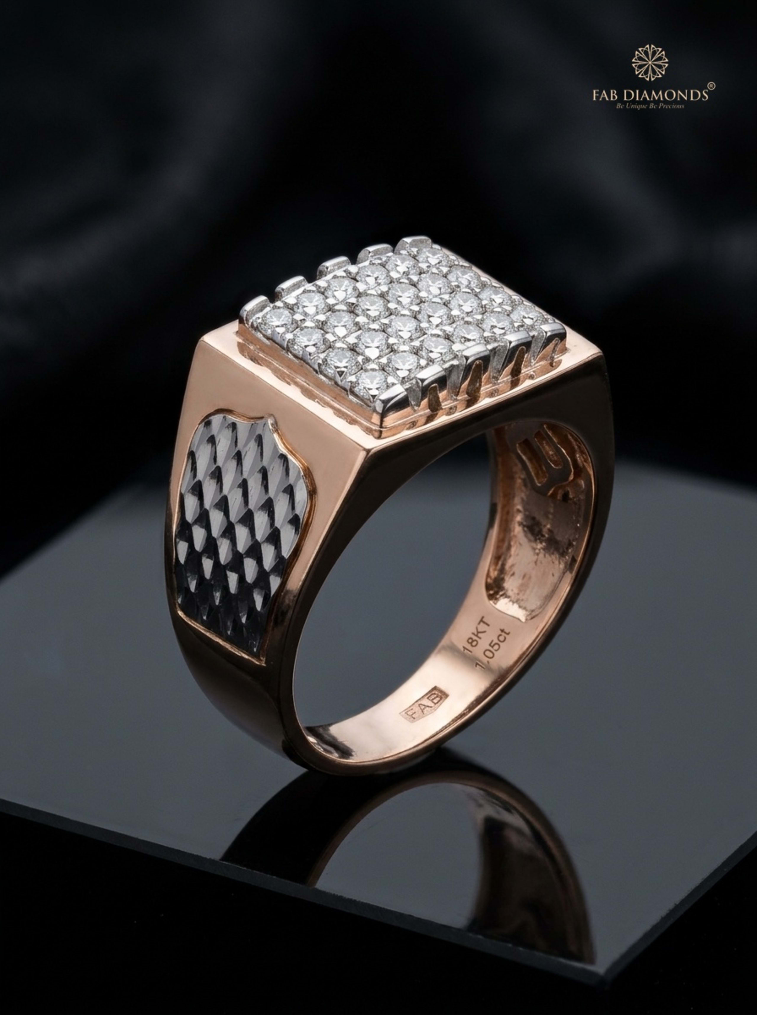 Ranveer Dual-Rail Diamond Men’s Ring in 18KT rose gold