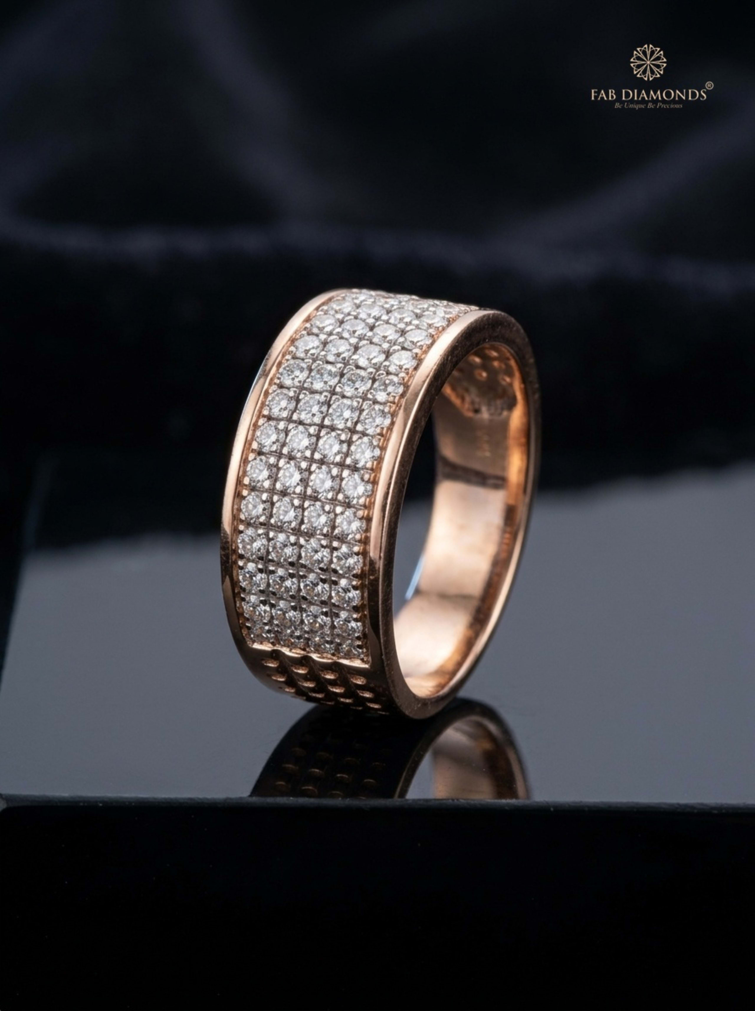 Sultan Wide Pavé Eternity Band for Men with 52 diamonds
