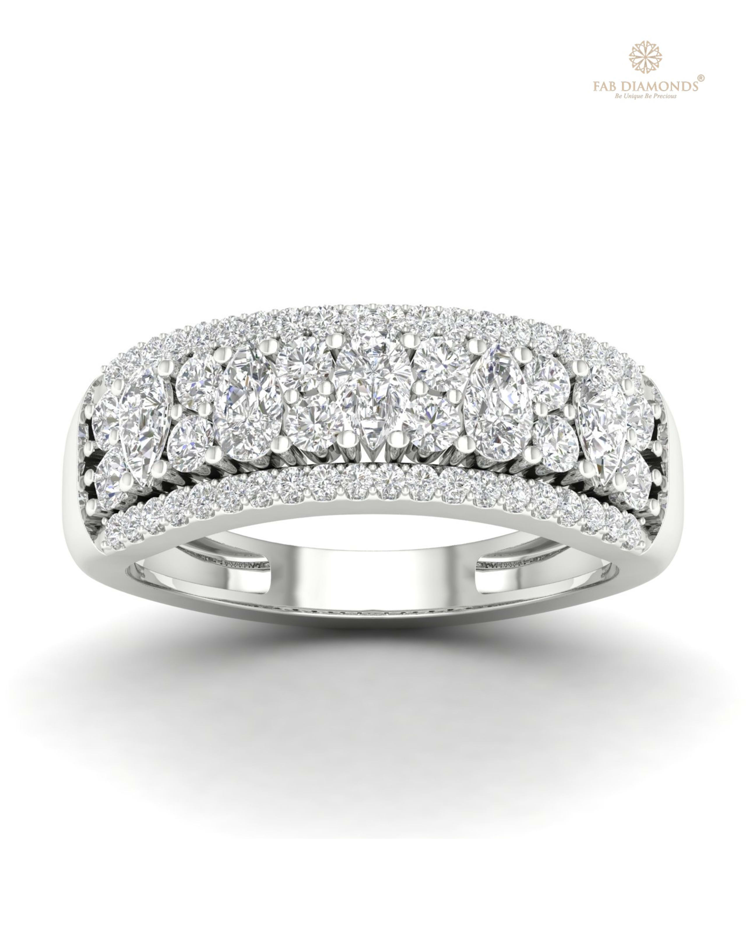 The RA03434 diamond wedding & eternity band on white atelier plate with FAB hallmark