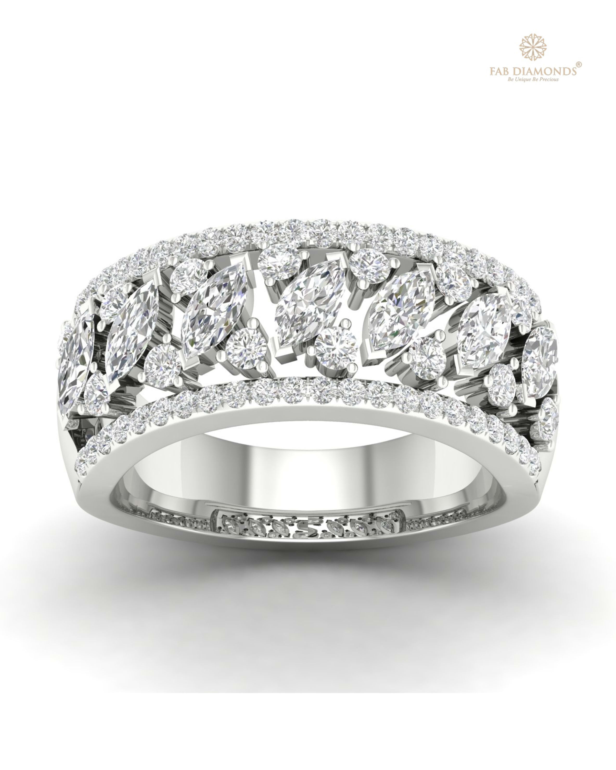 The RA03490 diamond wedding & eternity band on white atelier plate with FAB hallmark