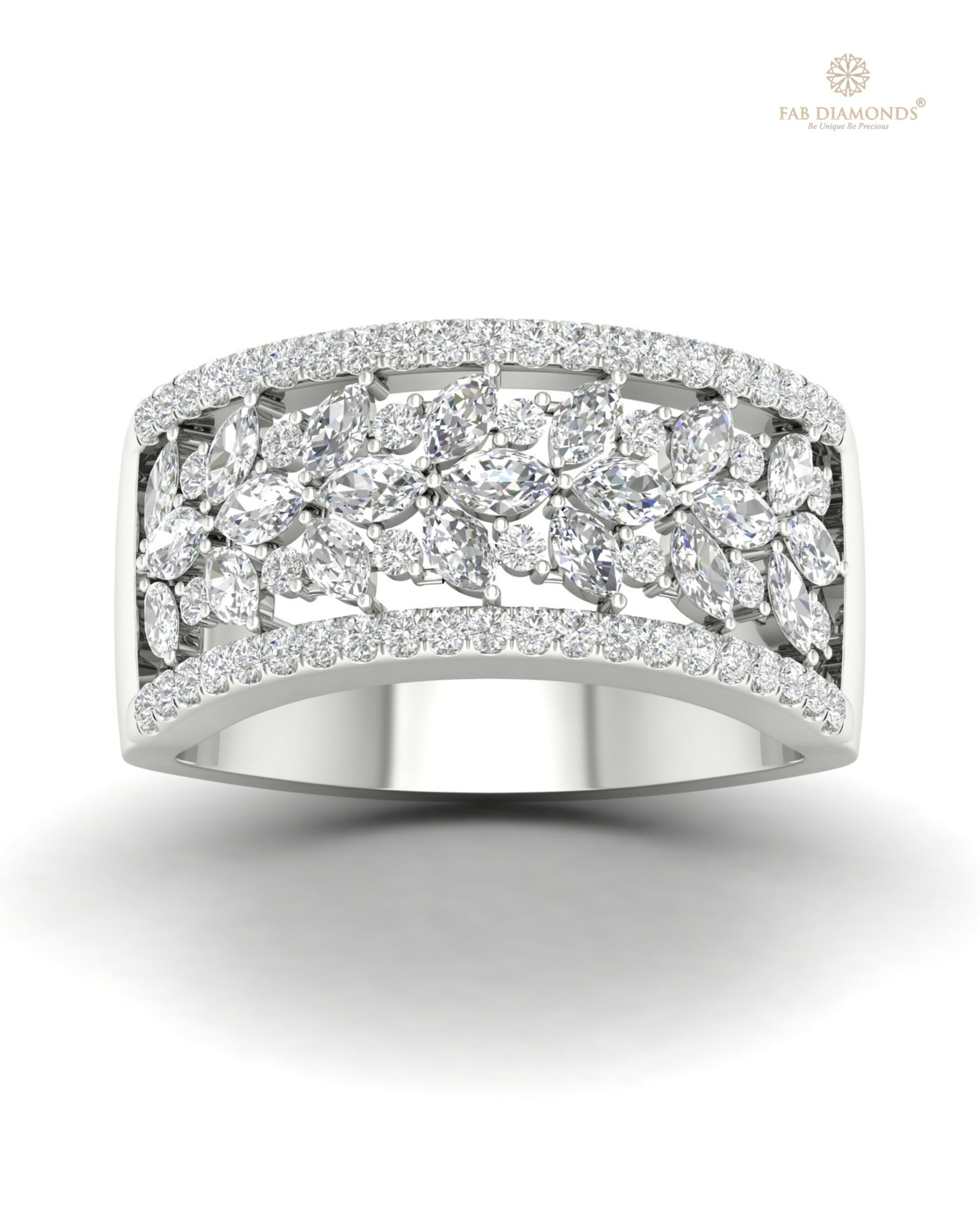 The RA03646 diamond wedding & eternity band on white atelier plate with FAB hallmark