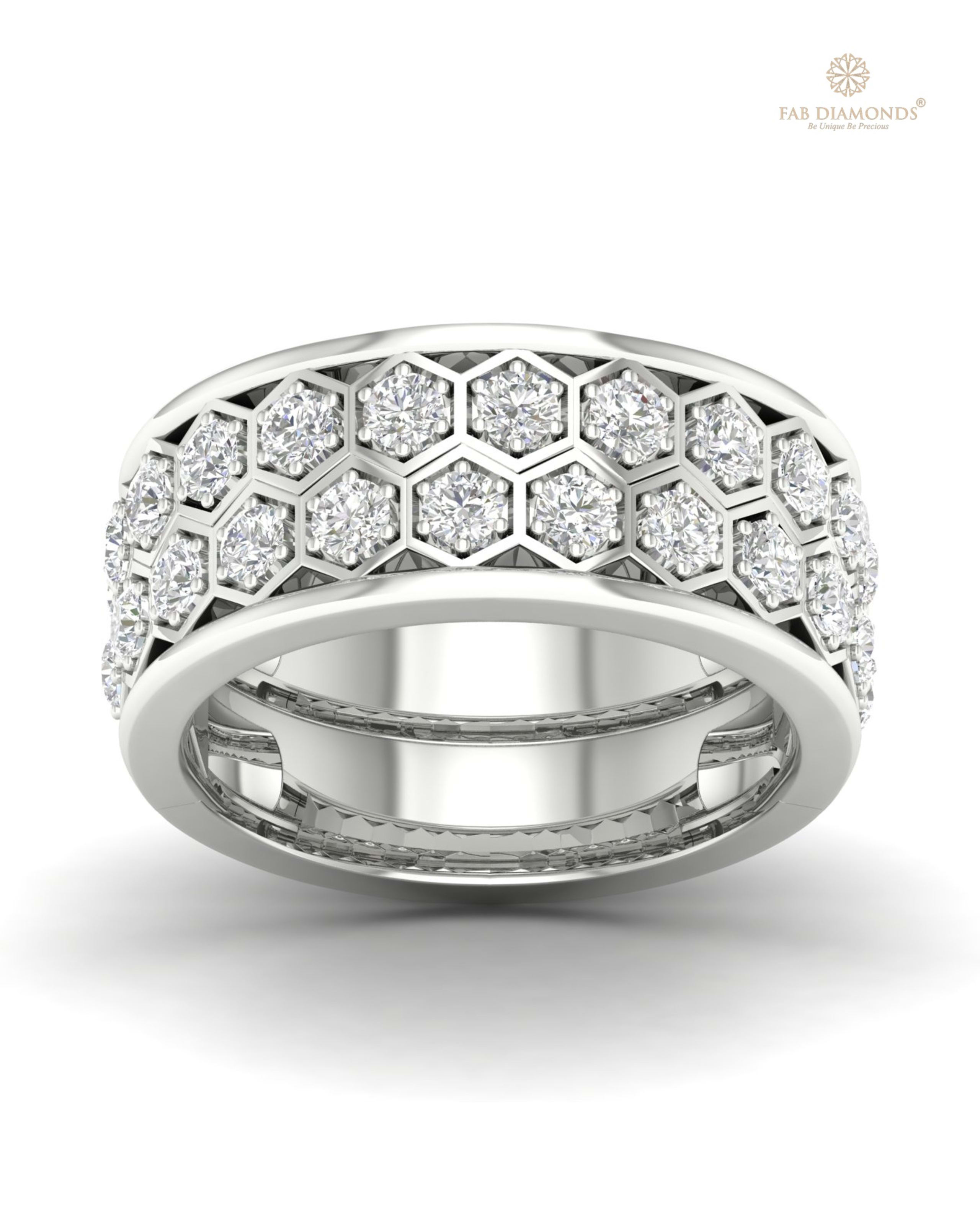 The RA03837 diamond cocktail & statement ring on white atelier plate with FAB hallmark