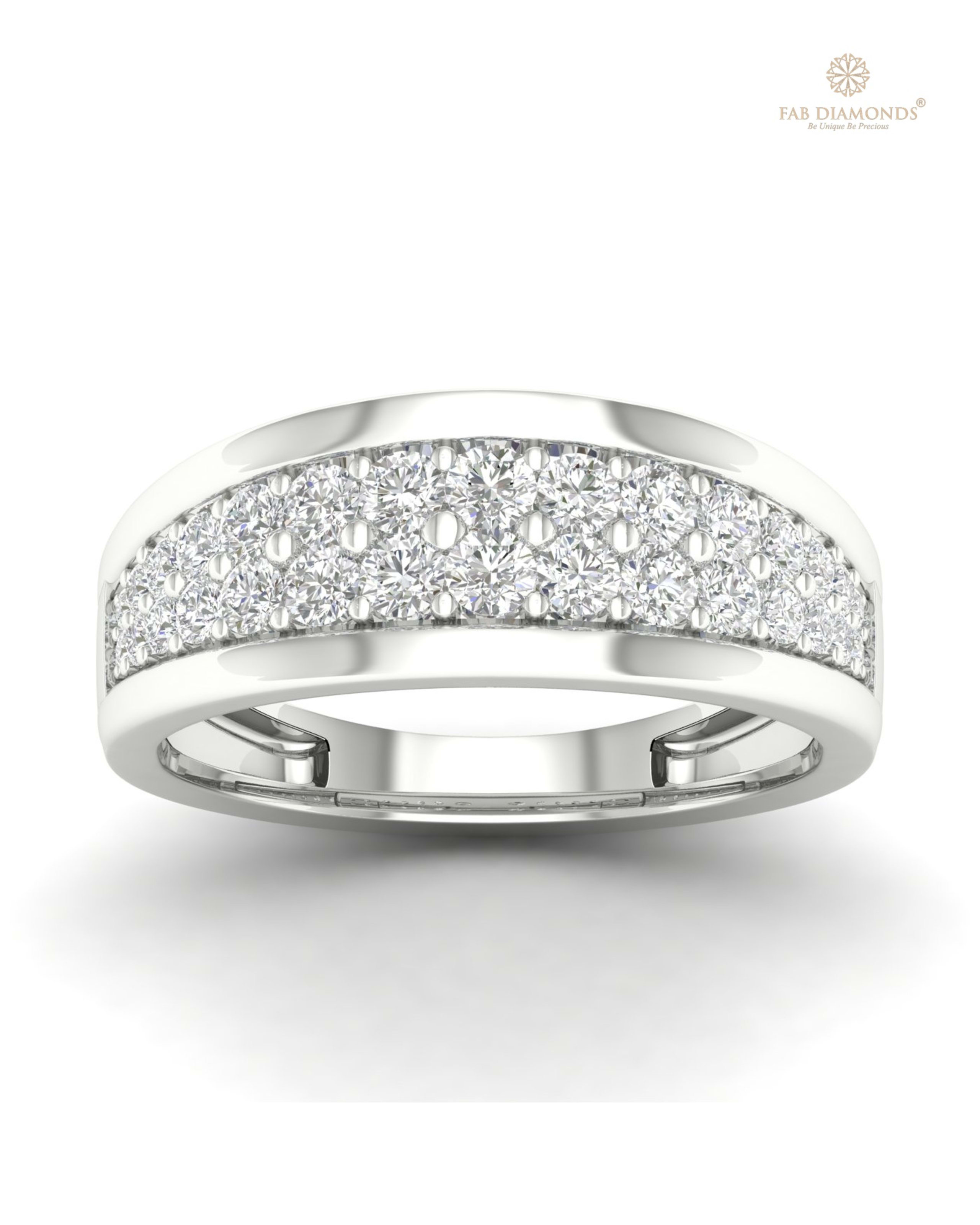 The RA04162 diamond couple band on white atelier plate with FAB hallmark