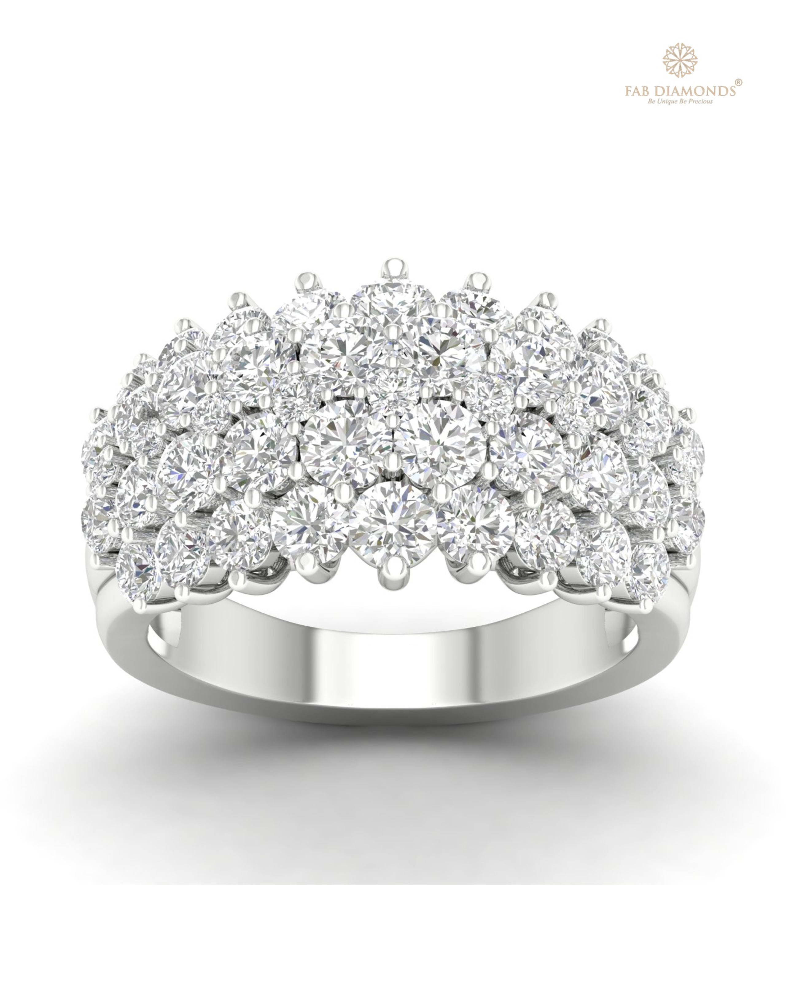 The RA04294 diamond cocktail & statement ring on white atelier plate with FAB hallmark