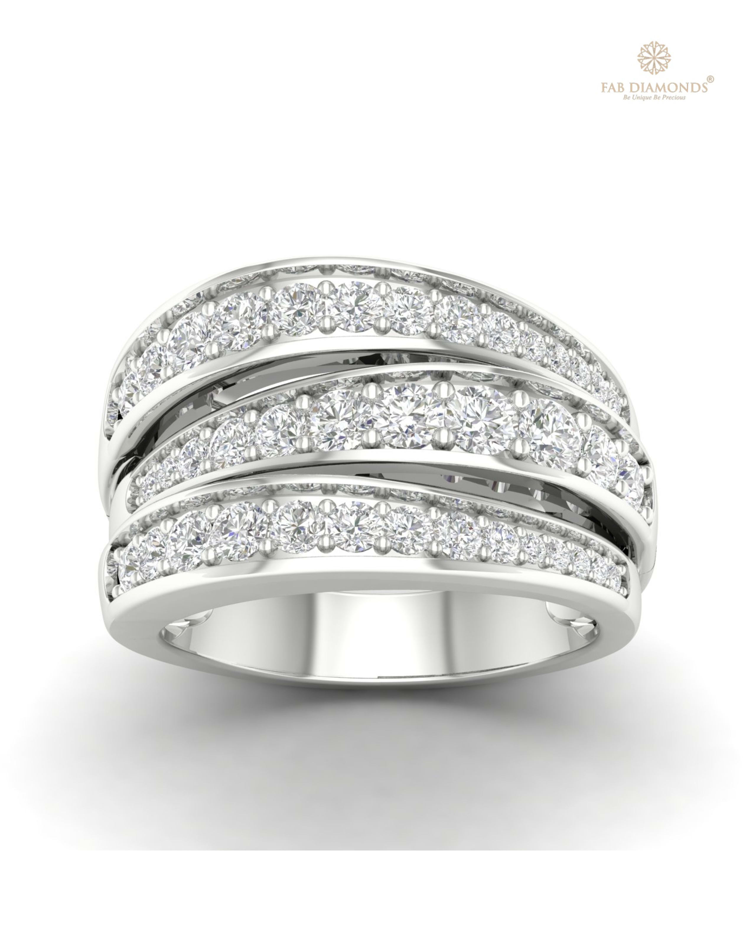 The RA04619 diamond cocktail & statement ring on white atelier plate with FAB hallmark