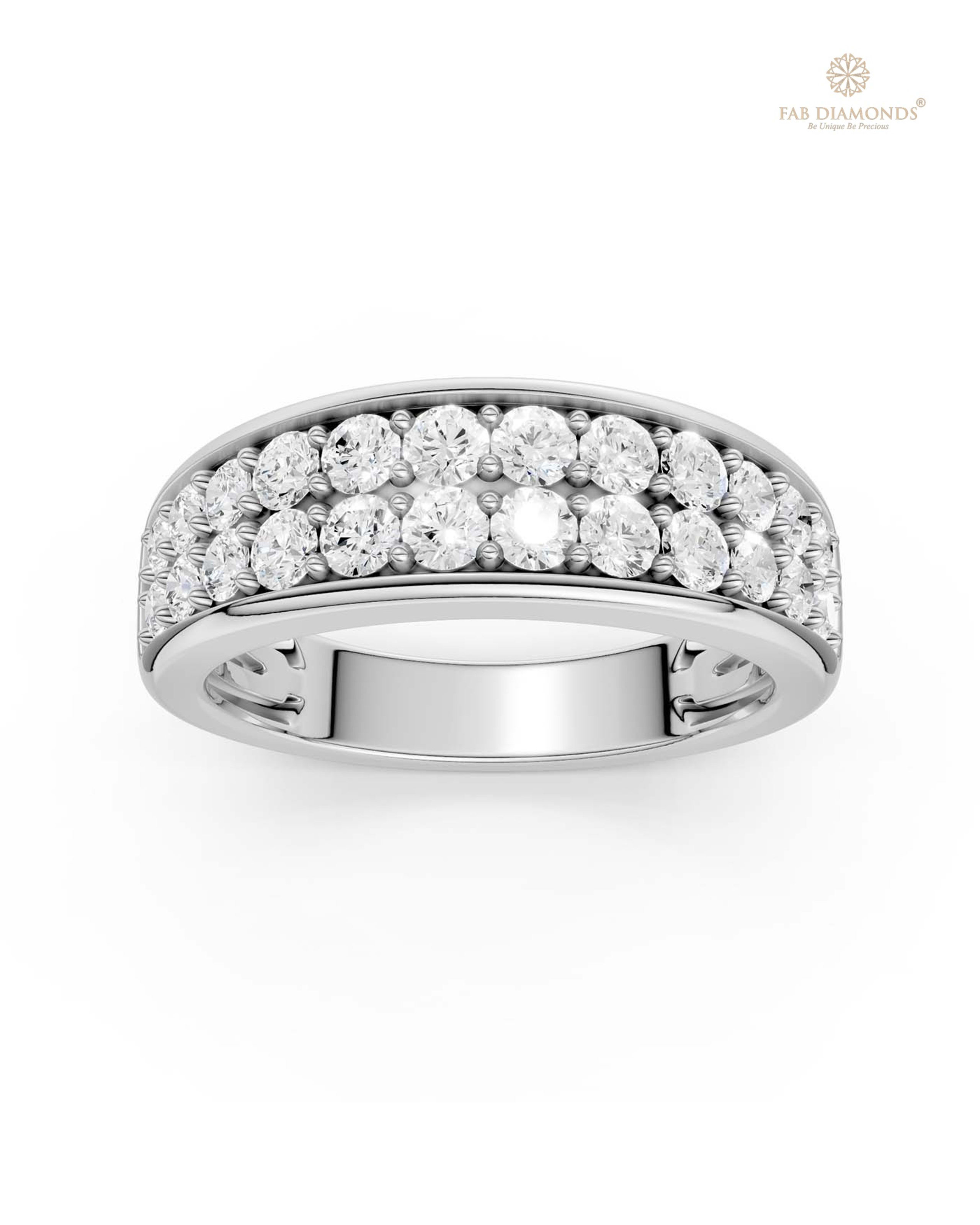 The RA17927 diamond engagement ring on white atelier plate with FAB hallmark