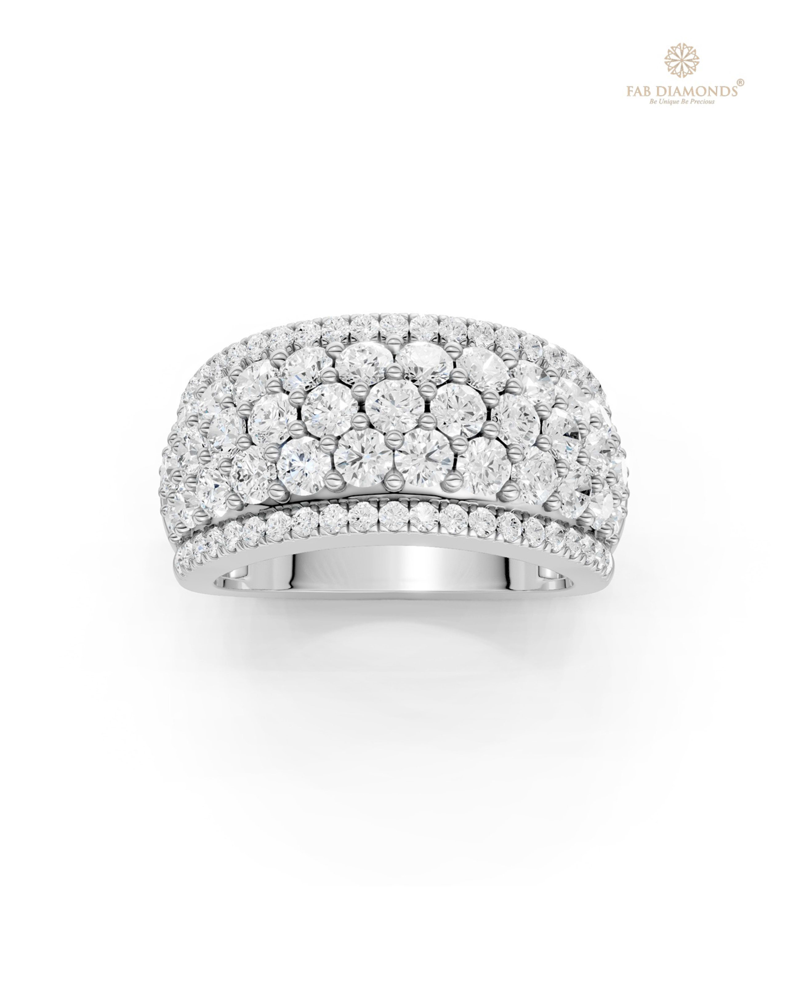 The RA18183 diamond wedding & eternity band on white atelier plate with FAB hallmark