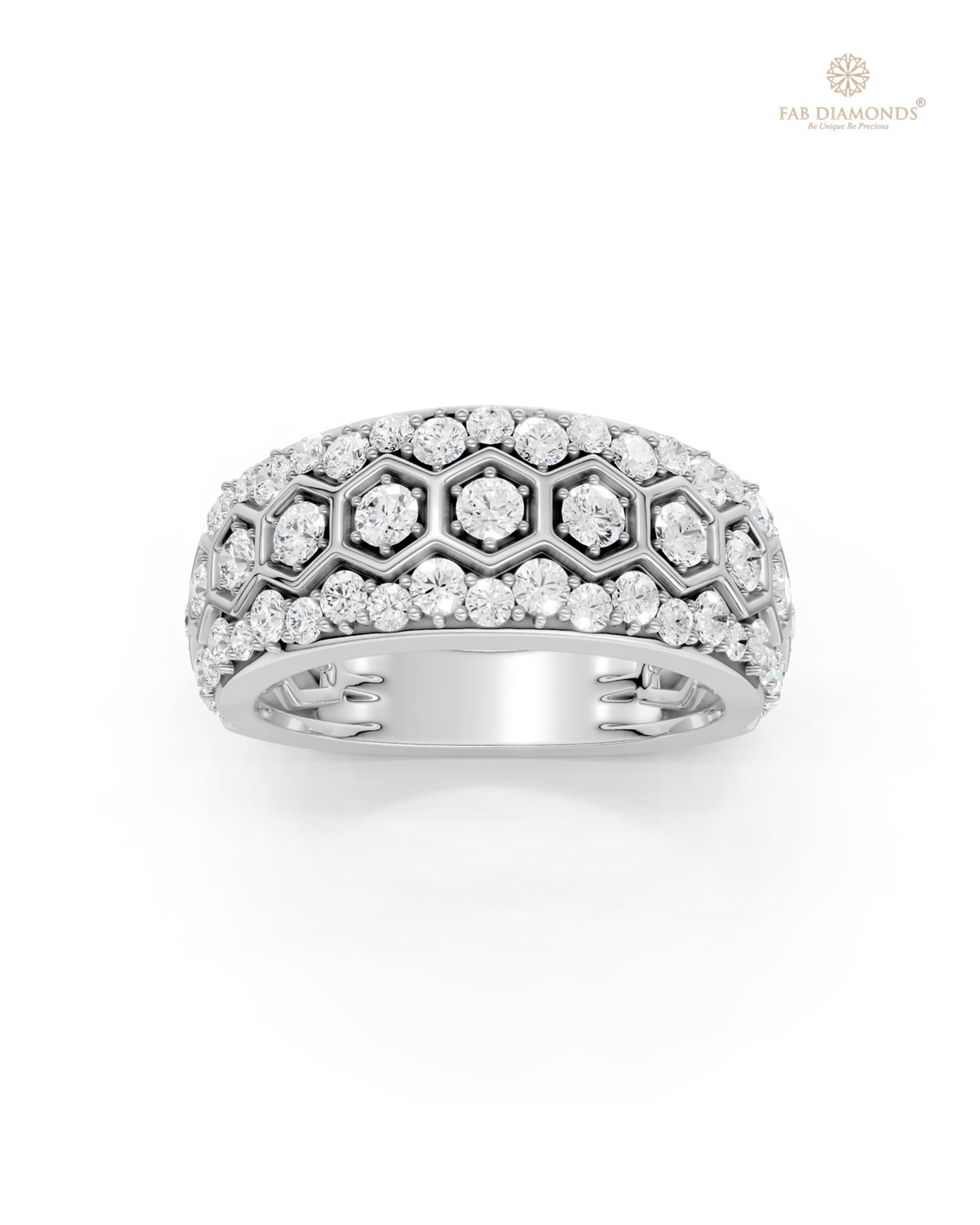 The RA18213 diamond wedding & eternity band on white atelier plate with FAB hallmark
