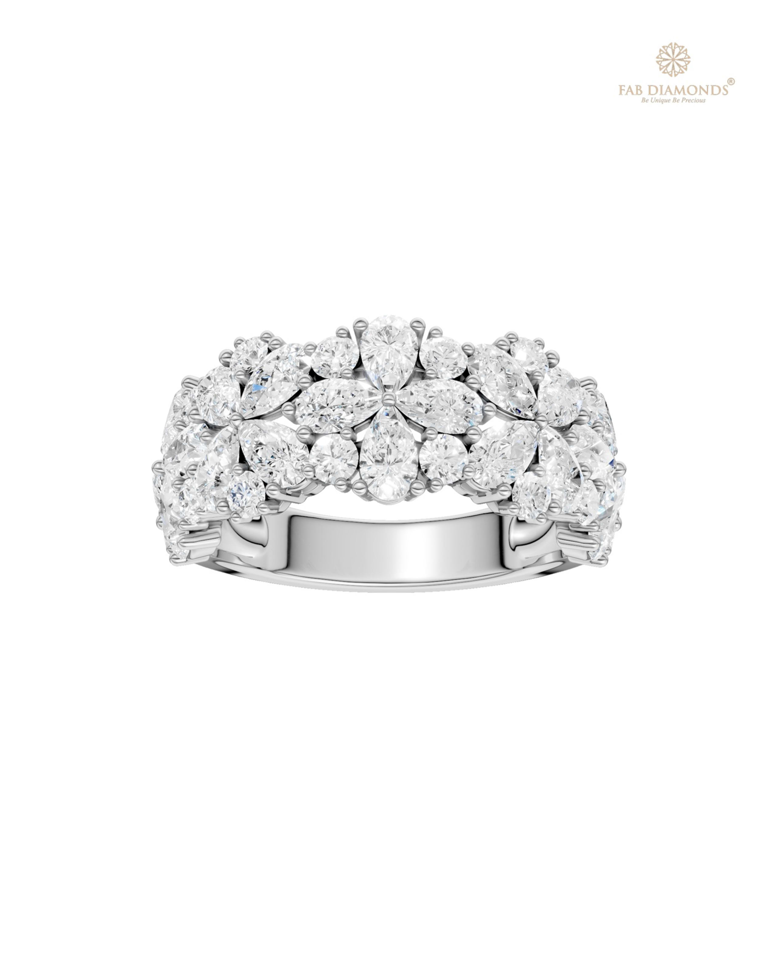 The RA18778 diamond engagement ring on white atelier plate with FAB hallmark