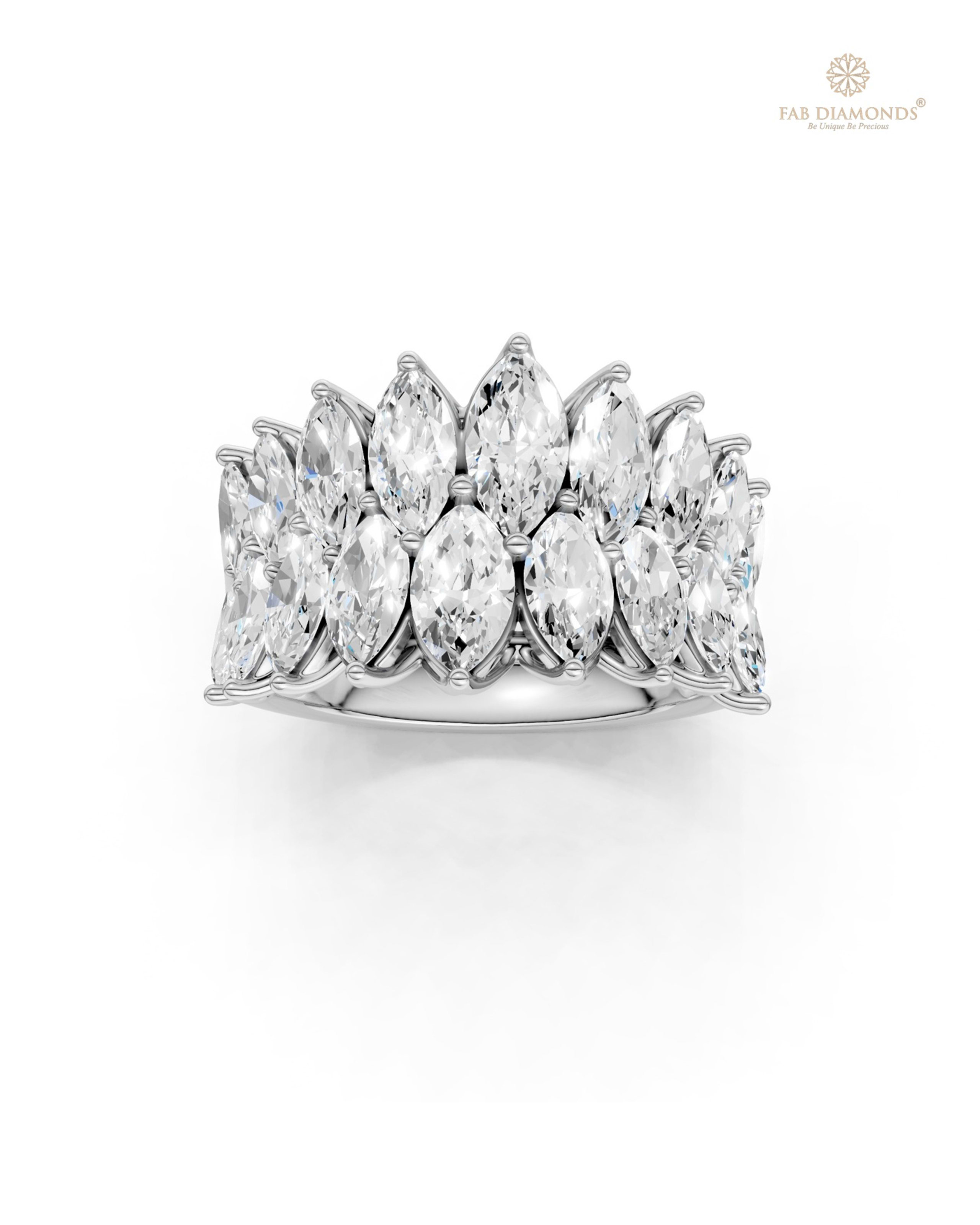 The RA19365 diamond solitaire ring on white atelier plate with FAB hallmark