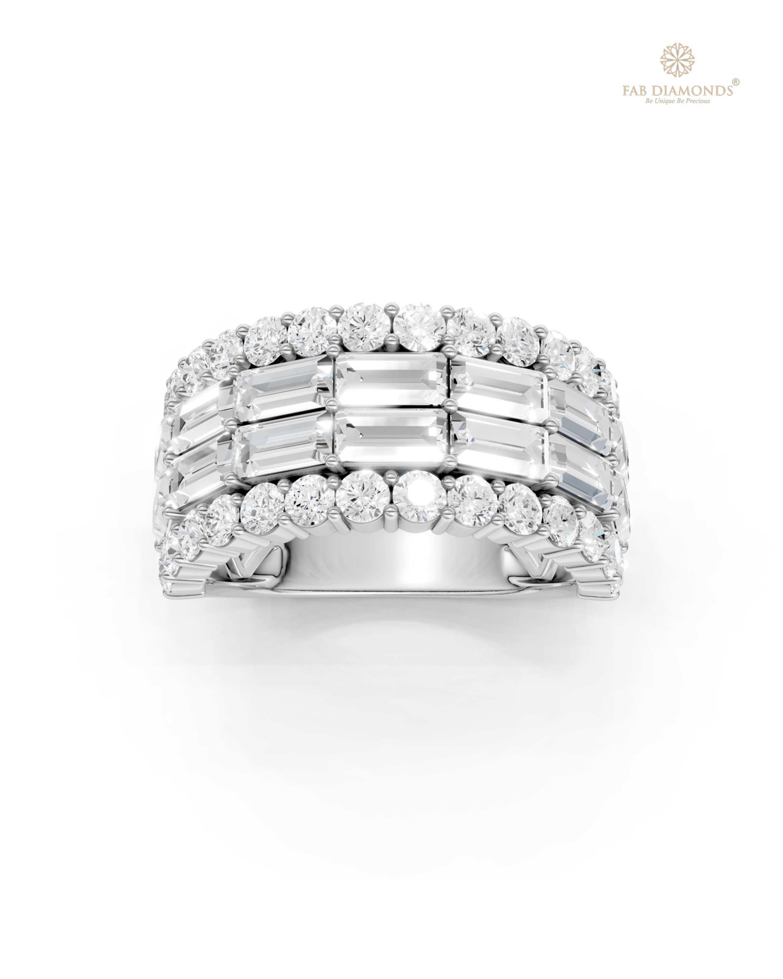 The RA19548 diamond cocktail & statement ring on white atelier plate with FAB hallmark