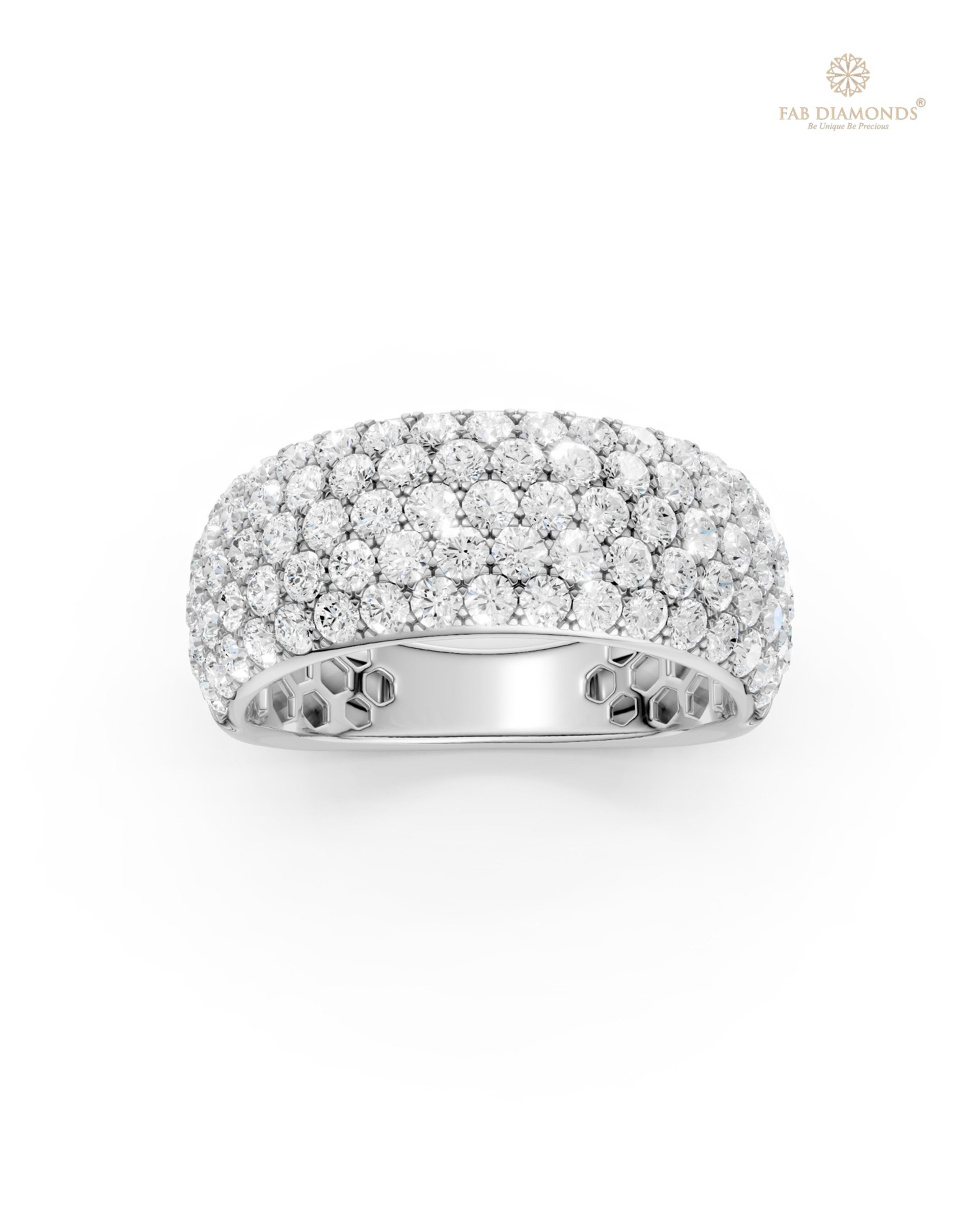 The RA19621 diamond wedding & eternity band on white atelier plate with FAB hallmark