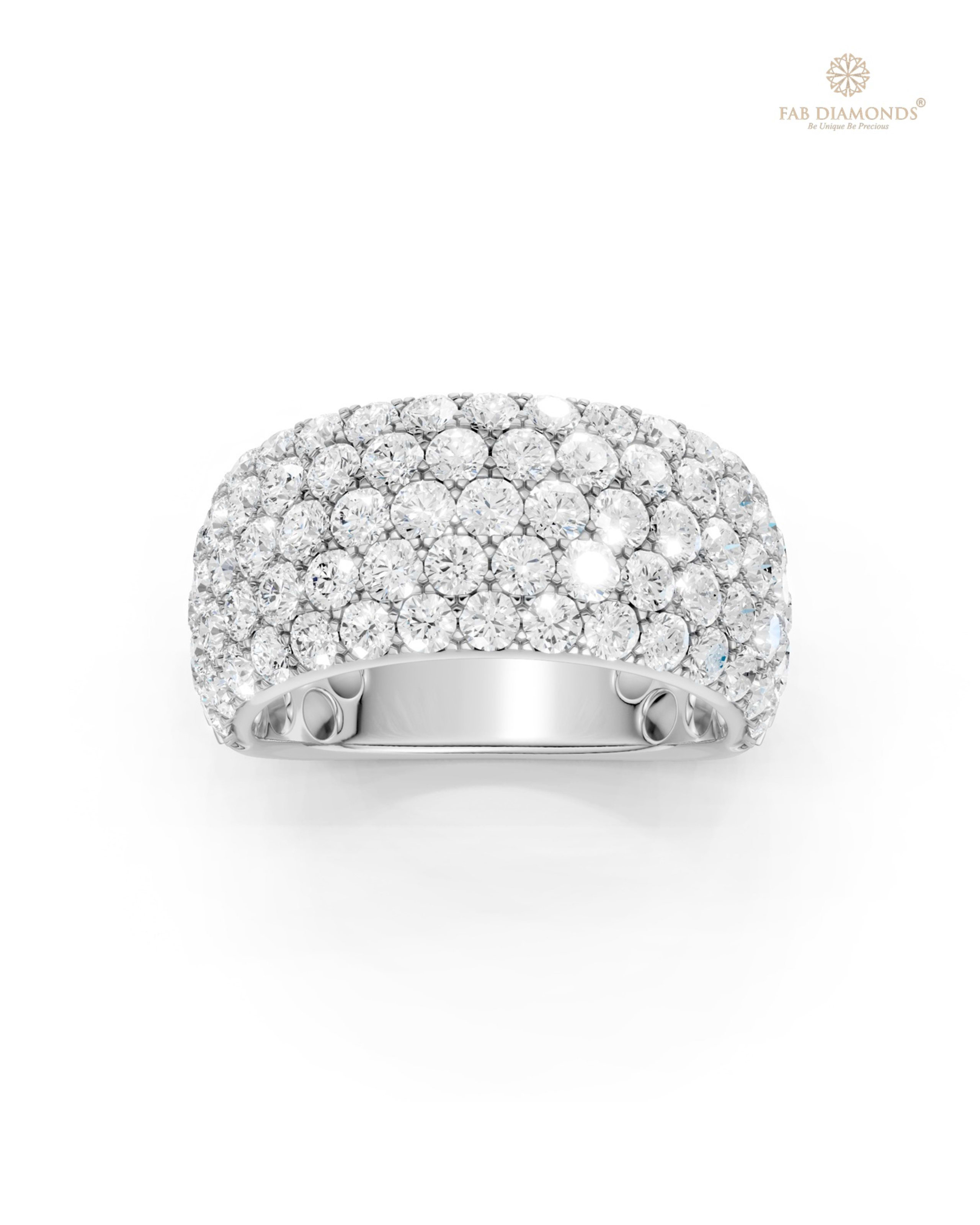 The RA19720 diamond cocktail & statement ring on white atelier plate with FAB hallmark