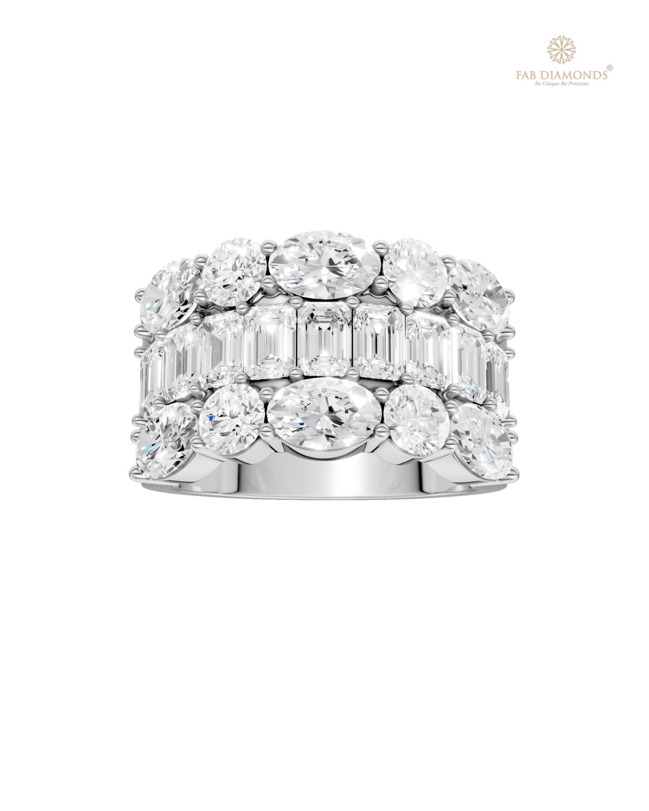 The RA19860 diamond solitaire ring on white atelier plate with FAB hallmark