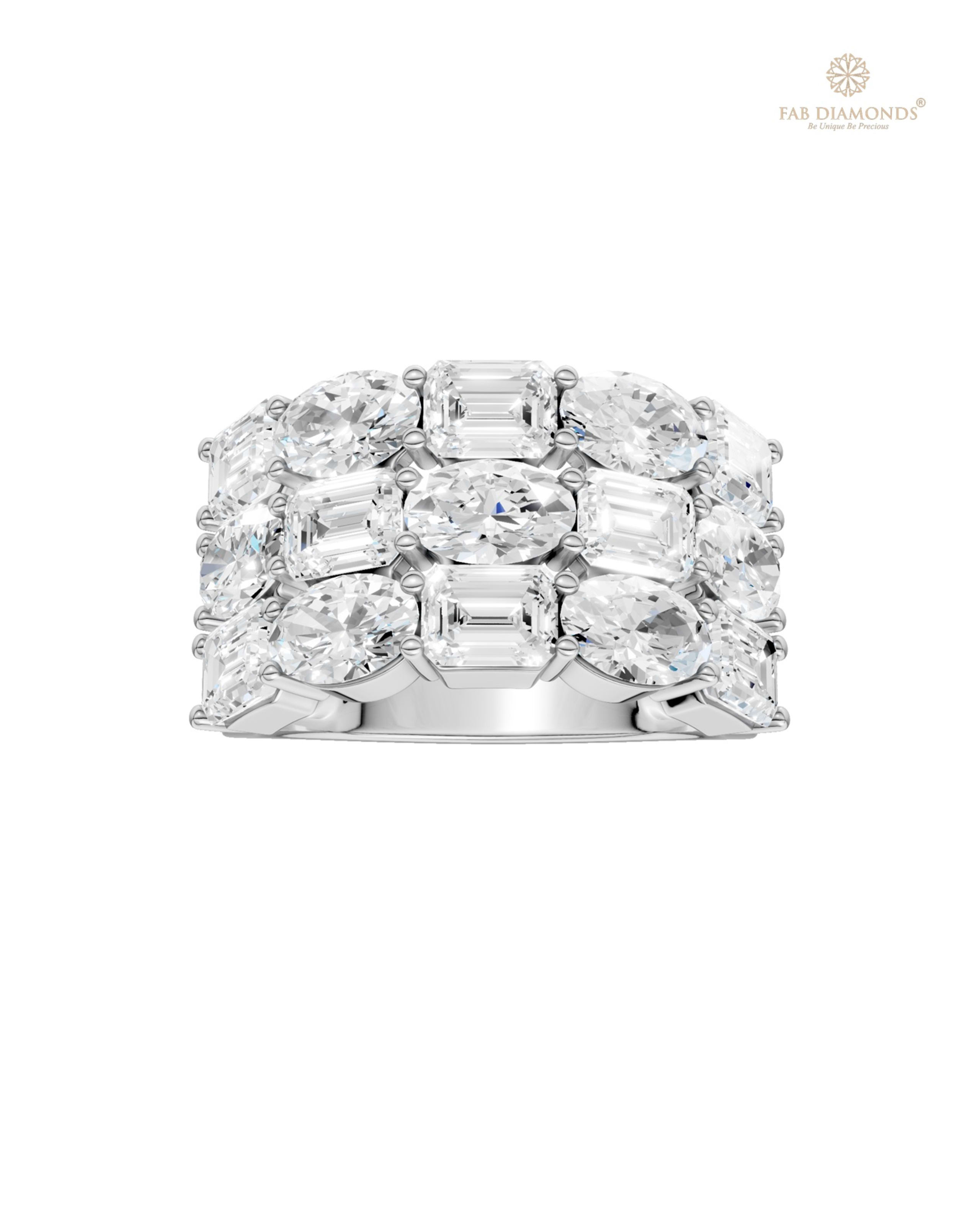 The RA19862 diamond solitaire ring on white atelier plate with FAB hallmark