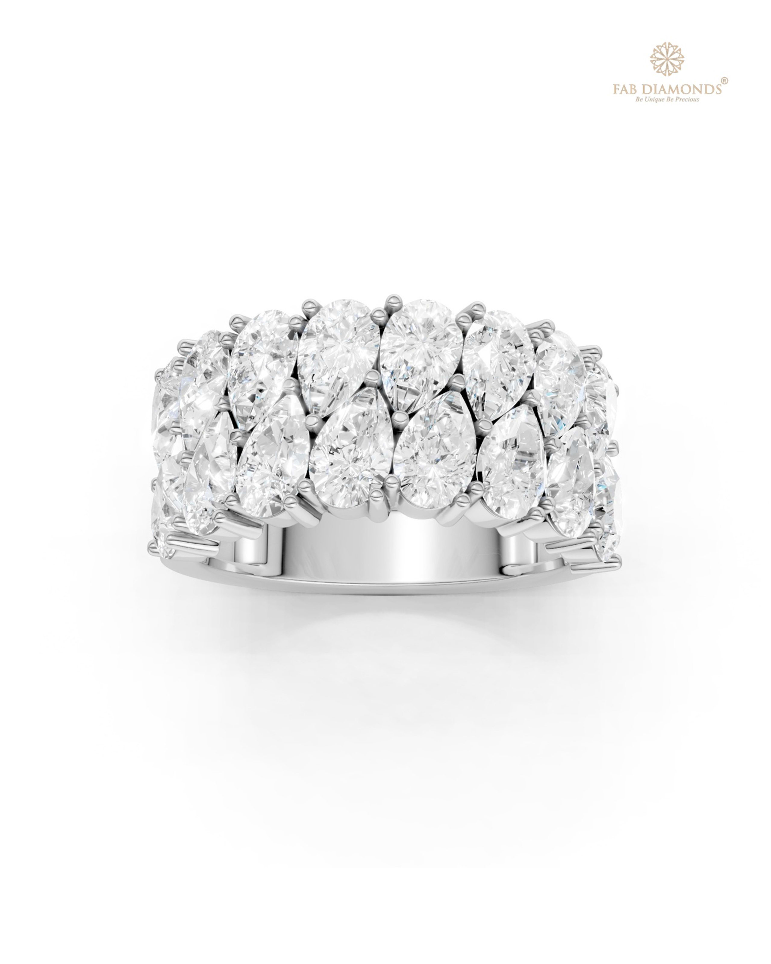 The RA19863 diamond solitaire ring on white atelier plate with FAB hallmark