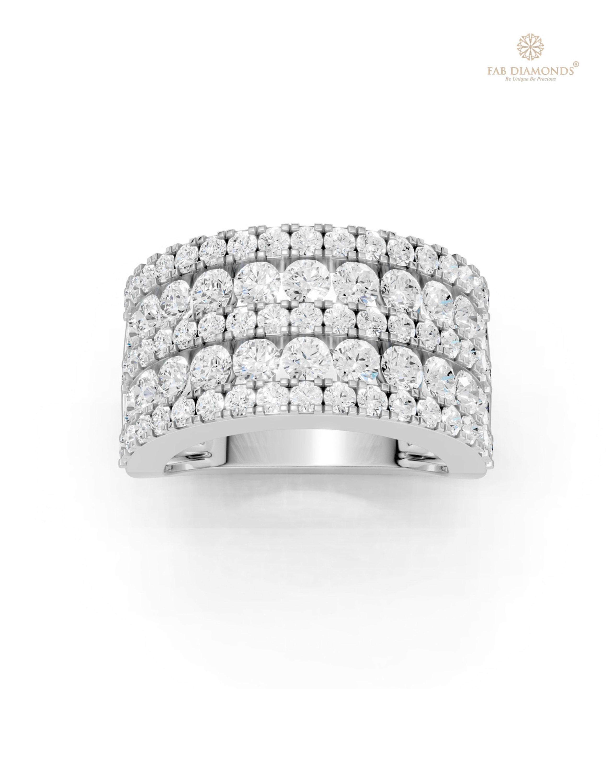The RA19874 diamond cocktail & statement ring on white atelier plate with FAB hallmark