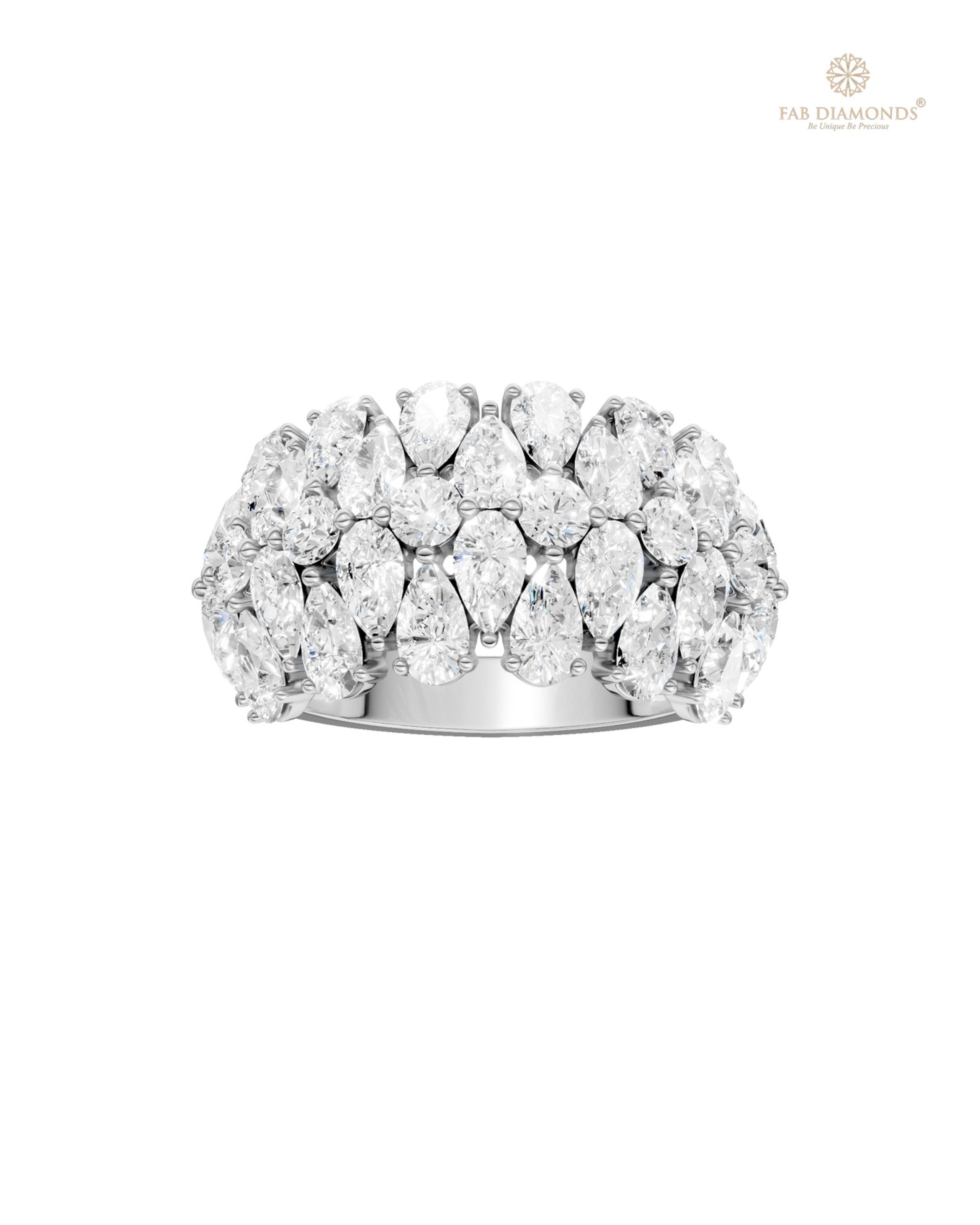 The RA19929-2 diamond cocktail & statement ring on white atelier plate with FAB hallmark