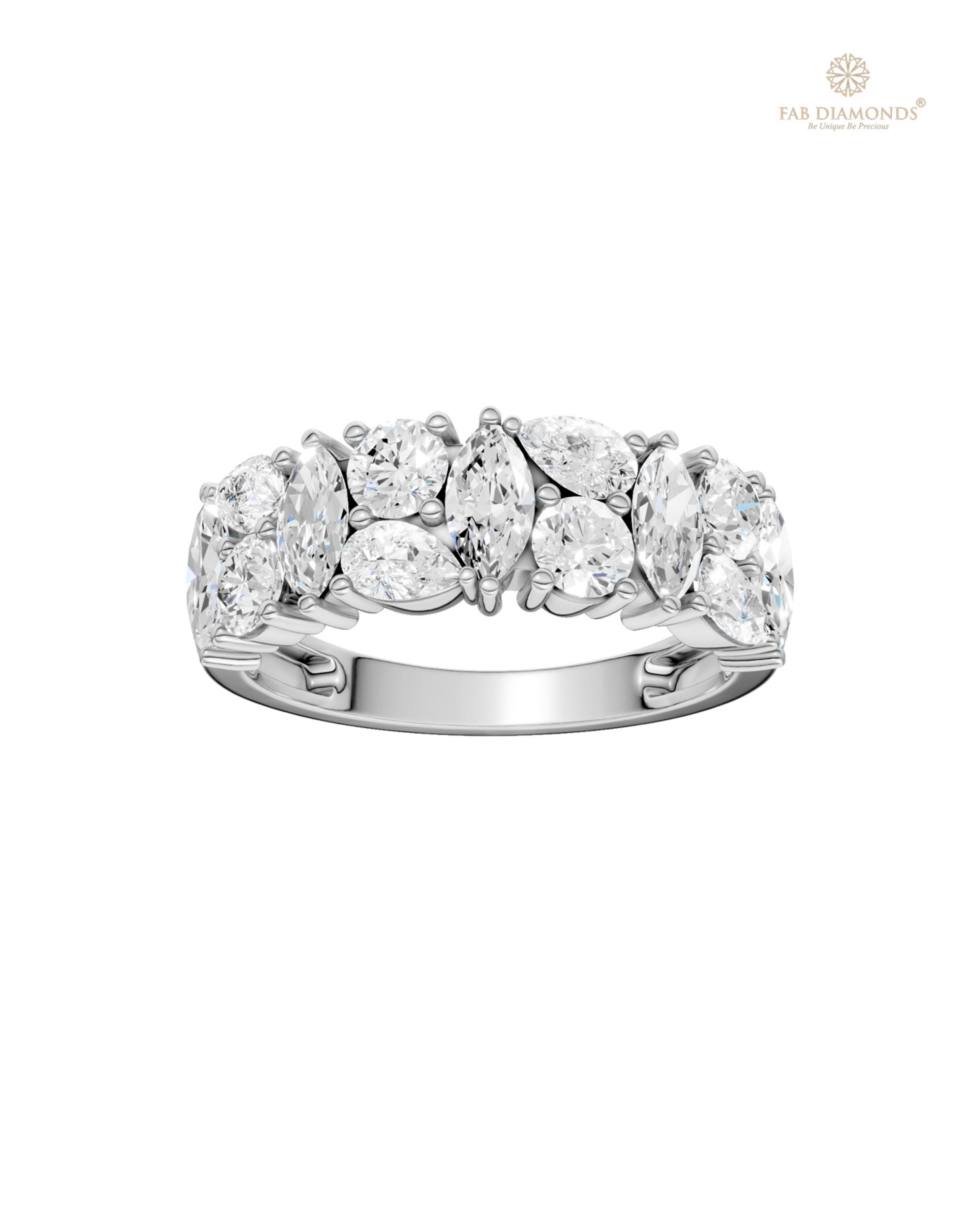 The RA19967 diamond solitaire ring on white atelier plate with FAB hallmark