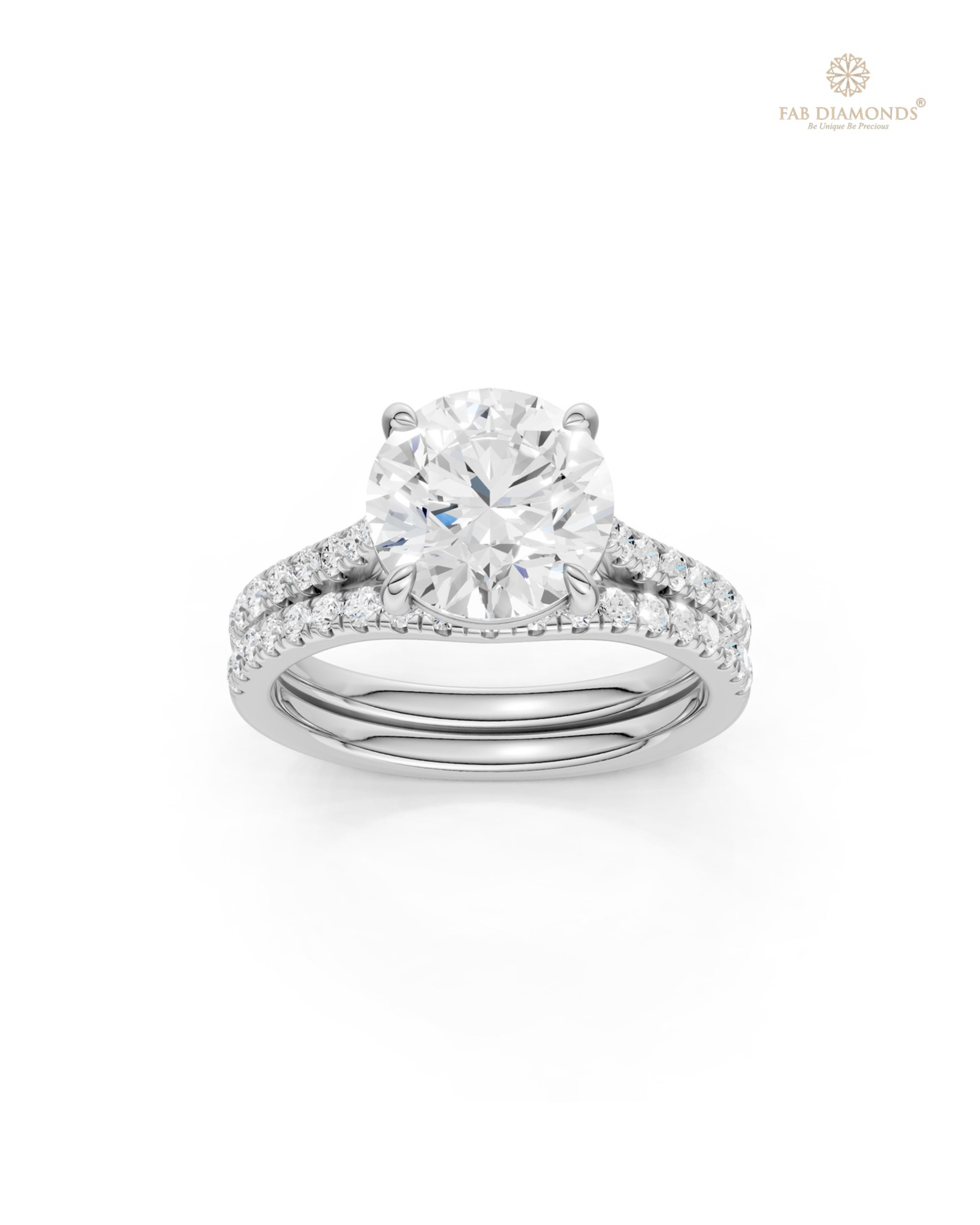 The RB32530 diamond cocktail & statement ring on white atelier plate with FAB hallmark