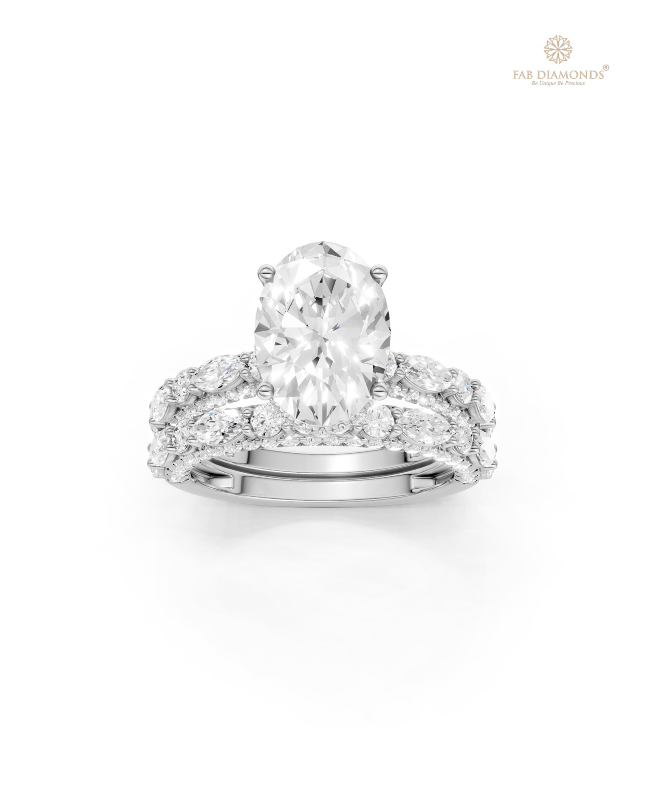 The RB32557 diamond cocktail & statement ring on white atelier plate with FAB hallmark