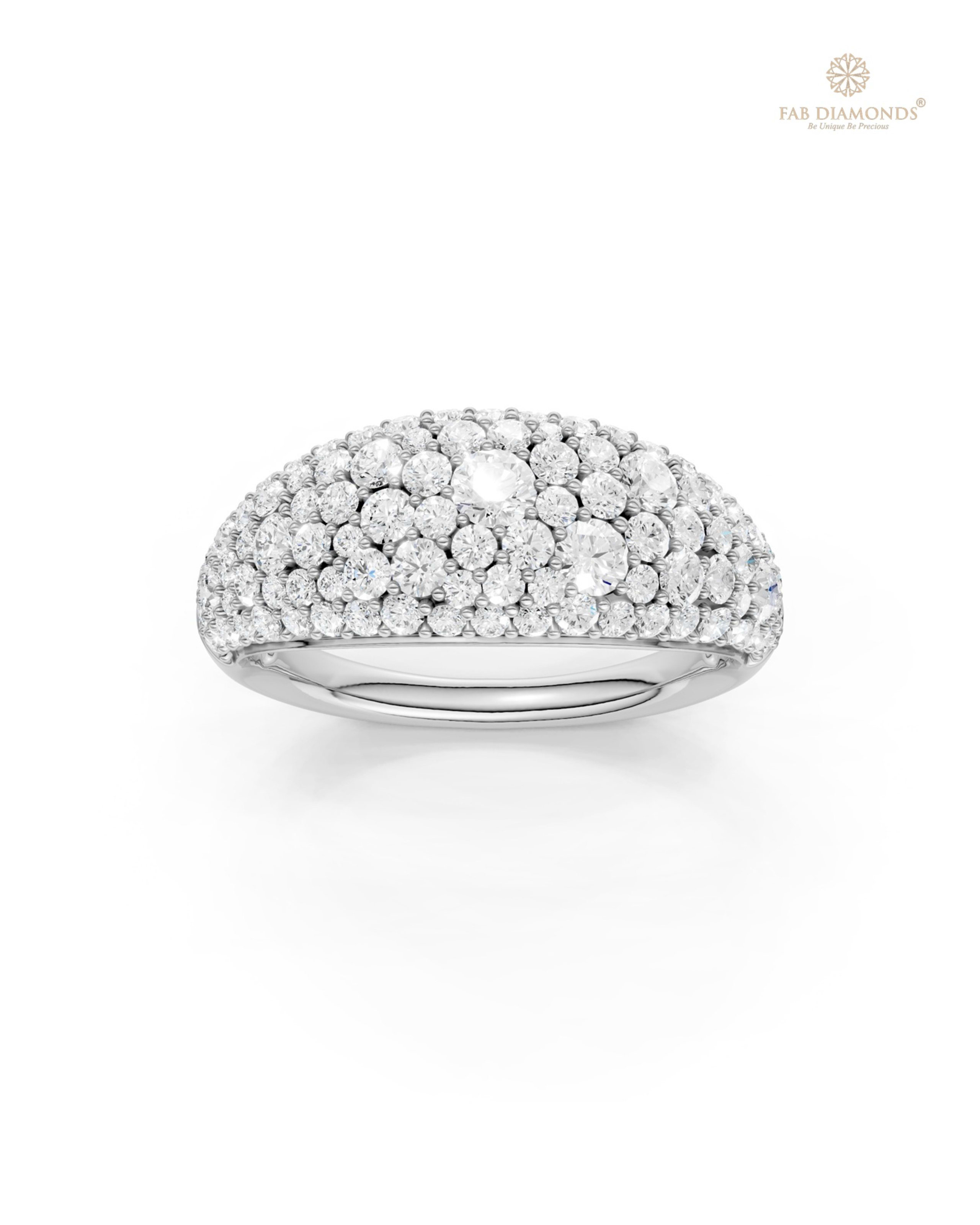 The RF35658 diamond wedding & eternity band on white atelier plate with FAB hallmark
