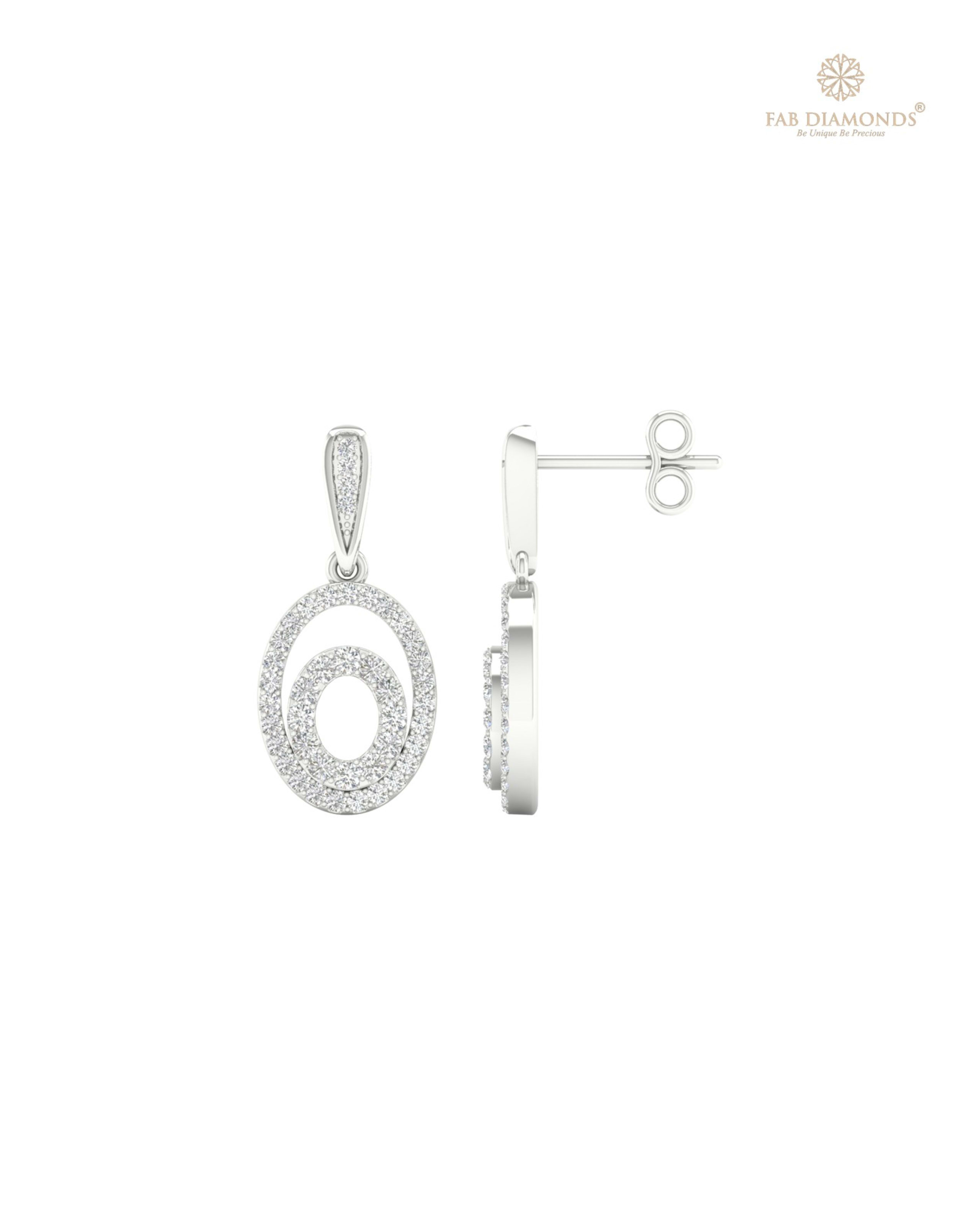 The EF05328 Diamond Cascade Chandelier Earrings (0.35 Cts) on white atelier plate with FAB hallmark