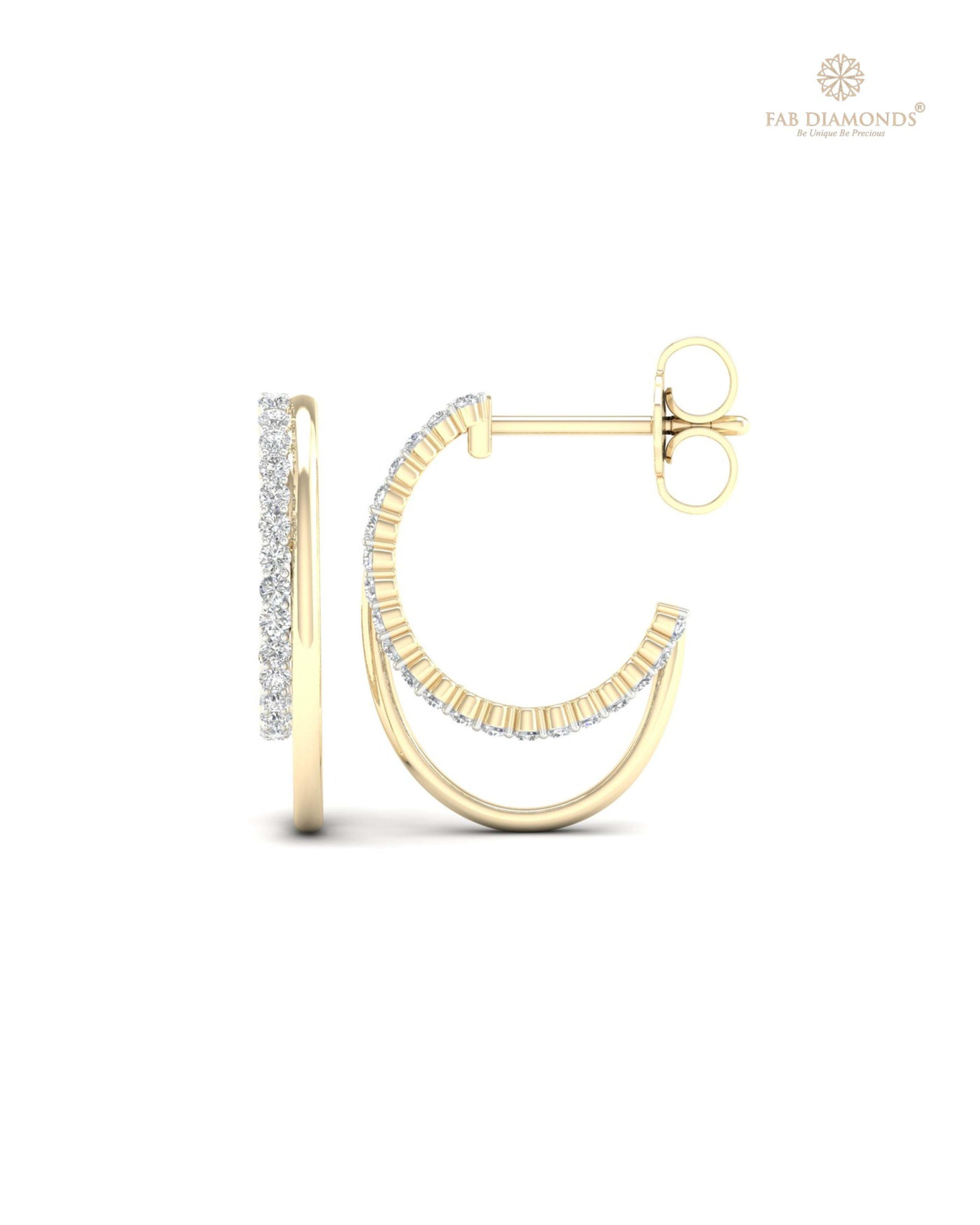 The EF32065 Diamond Cascade Chandelier Earrings (0.34 Cts) on white atelier plate with FAB hallmark