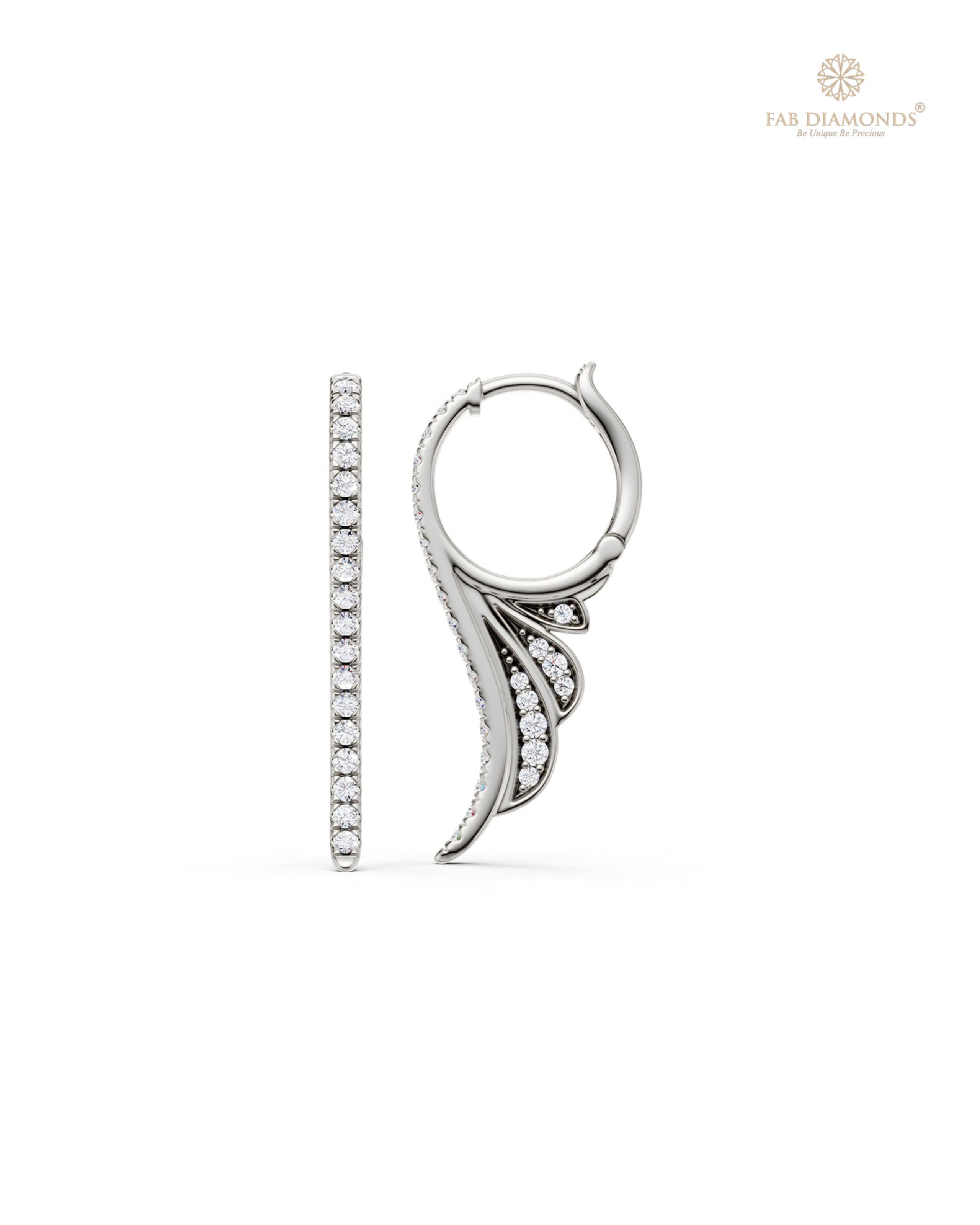 The EF34147 Diamond Cascade Chandelier Earrings (0.70 Cts) on white atelier plate with FAB hallmark