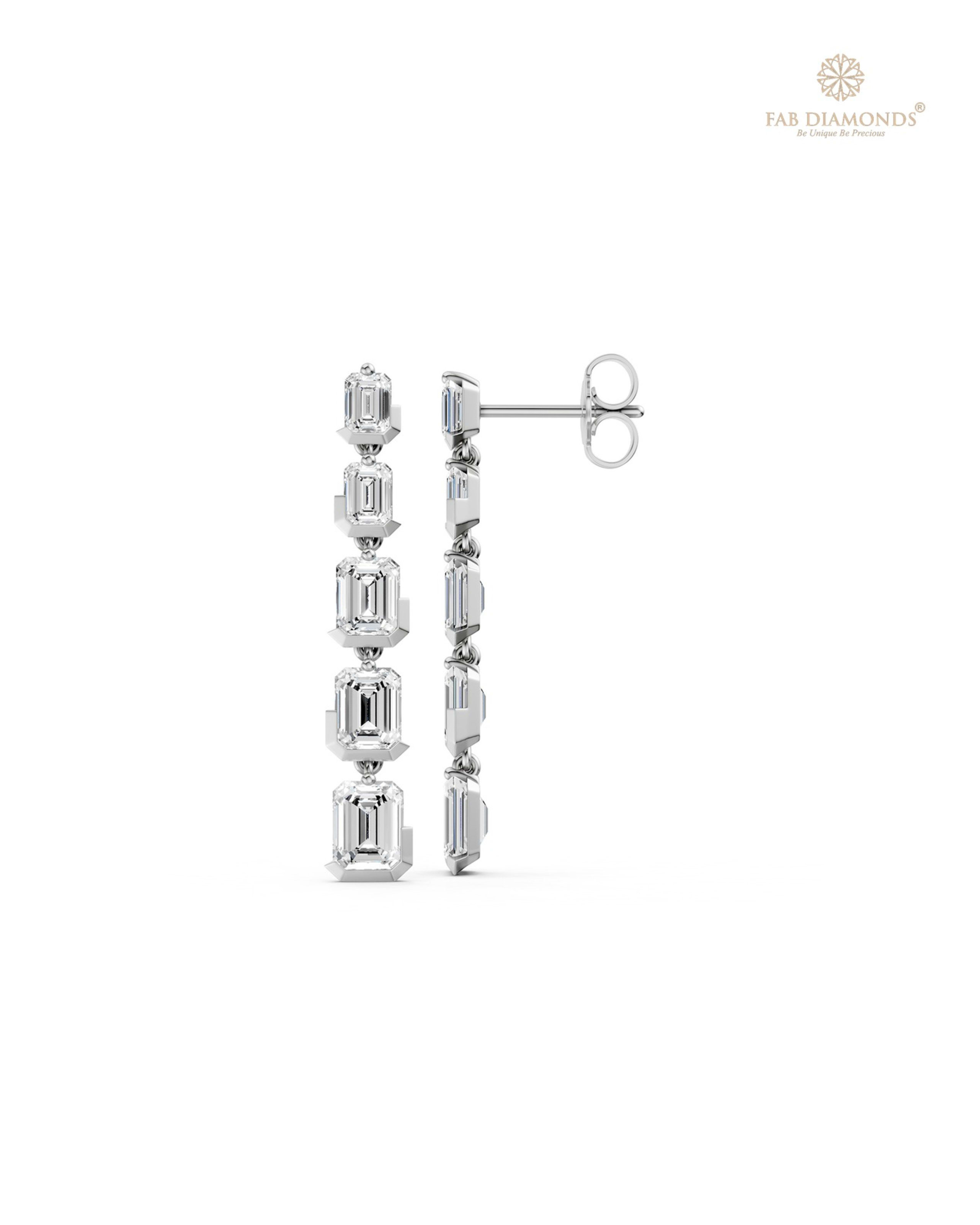 The EF34477 Masterwork Cocktail Diamond Earrings (3.00 Cts) on white atelier plate with FAB hallmark