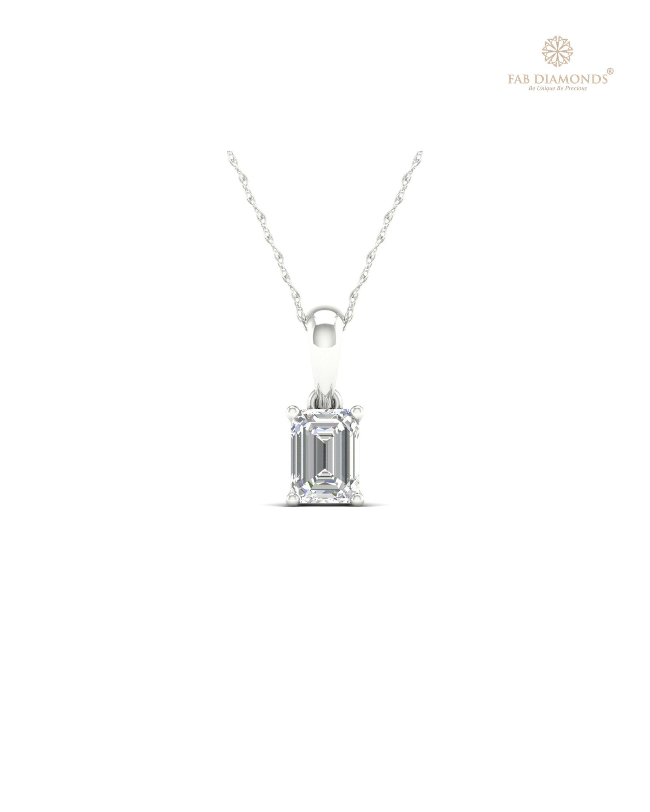 The PS05200 Floating Solitaire Diamond Pendant (0.50 Cts) on white atelier plate with FAB hallmark