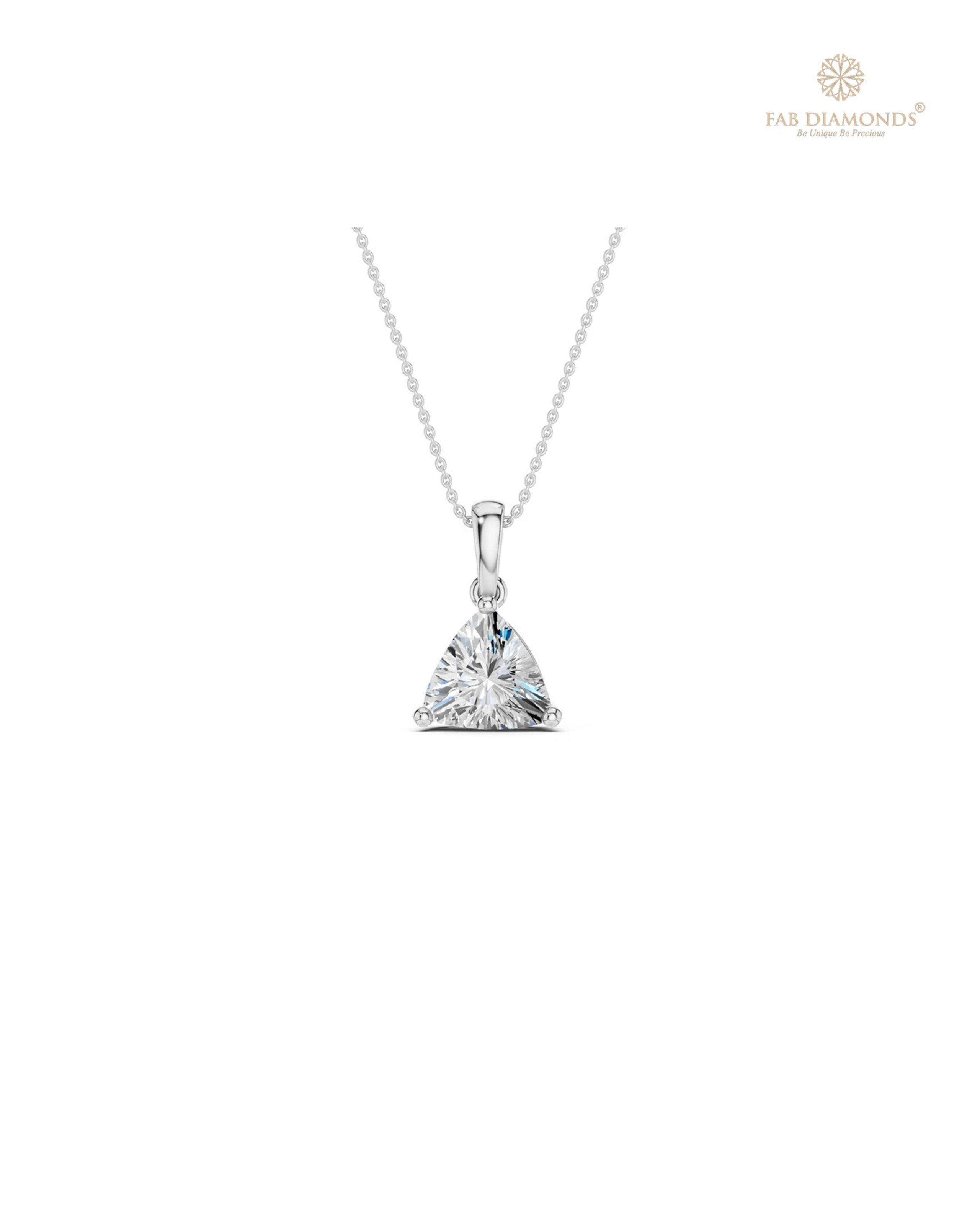 The PS06165 Classic Solitaire Diamond Pendant (1.00 Cts) on white atelier plate with FAB hallmark
