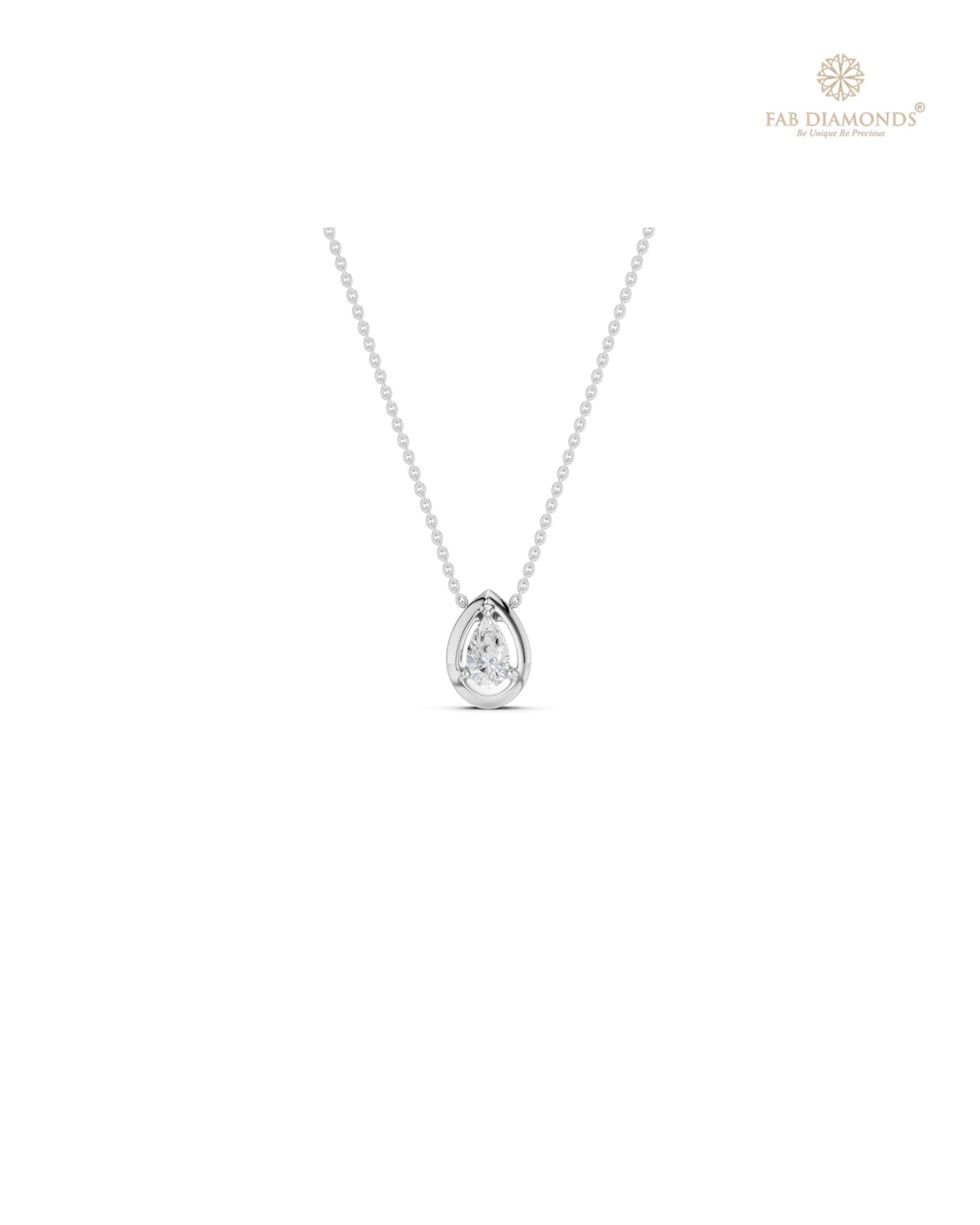 The PS06219 Floating Solitaire Diamond Pendant (0.10 Cts) on white atelier plate with FAB hallmark