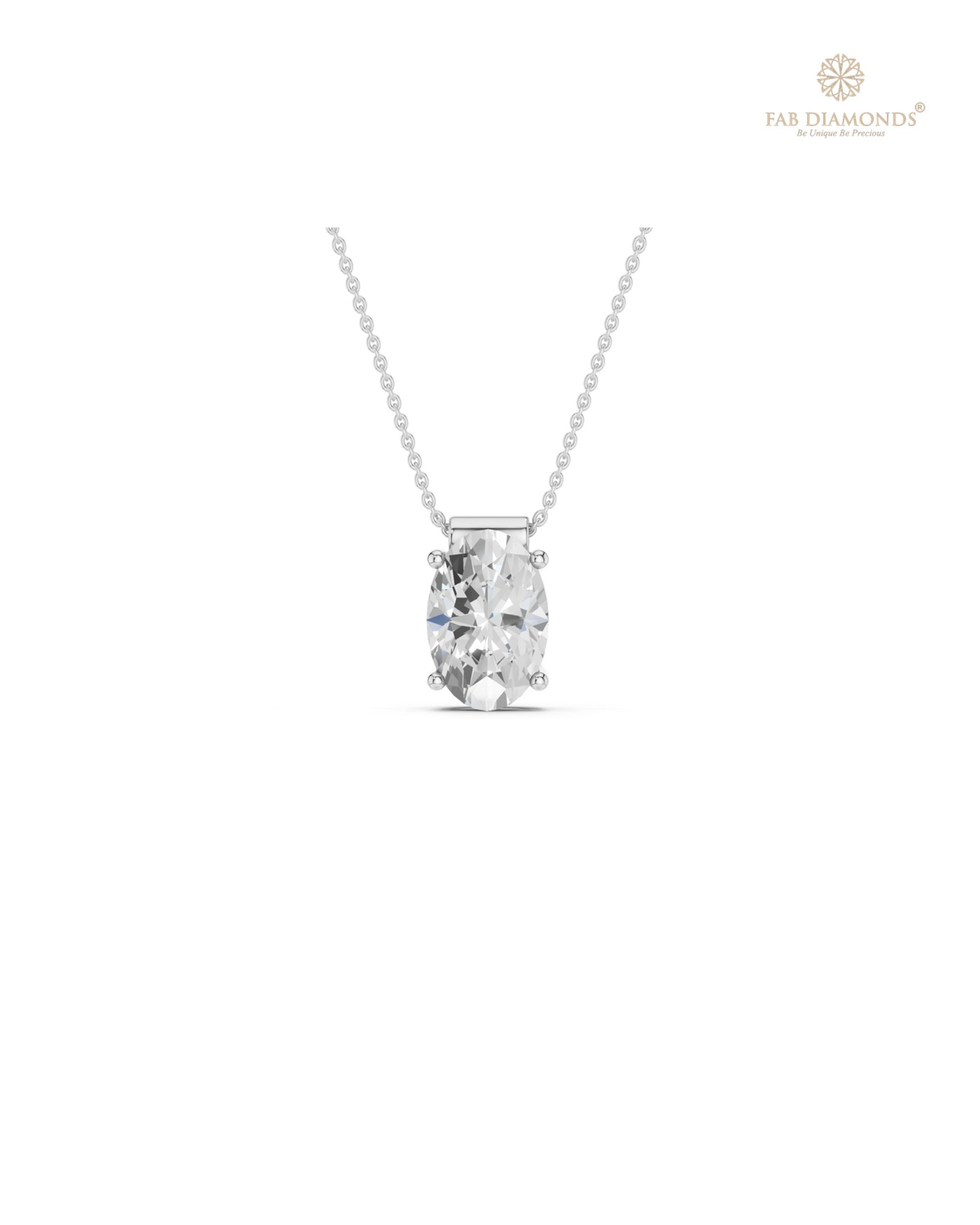 The PS06437 Classic Solitaire Diamond Pendant (1.00 Cts) on white atelier plate with FAB hallmark
