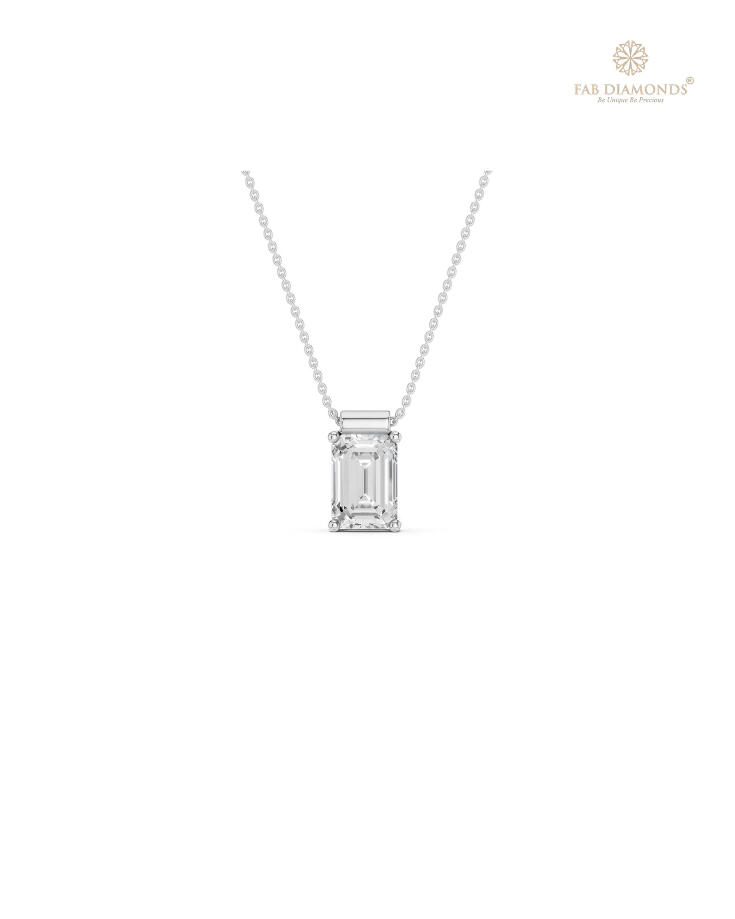 The PS06438 Classic Solitaire Diamond Pendant (1.00 Cts) on white atelier plate with FAB hallmark